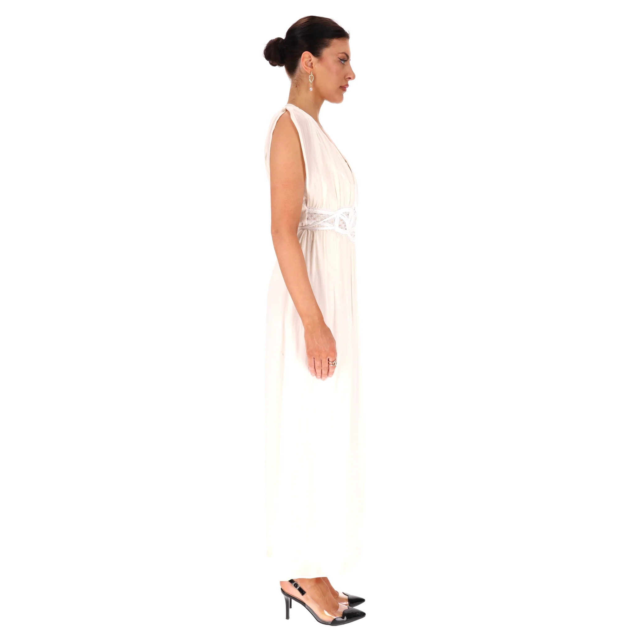 La Perla Lace-Embroidered Silk Maxi Dress. Size 38FR - Image 3