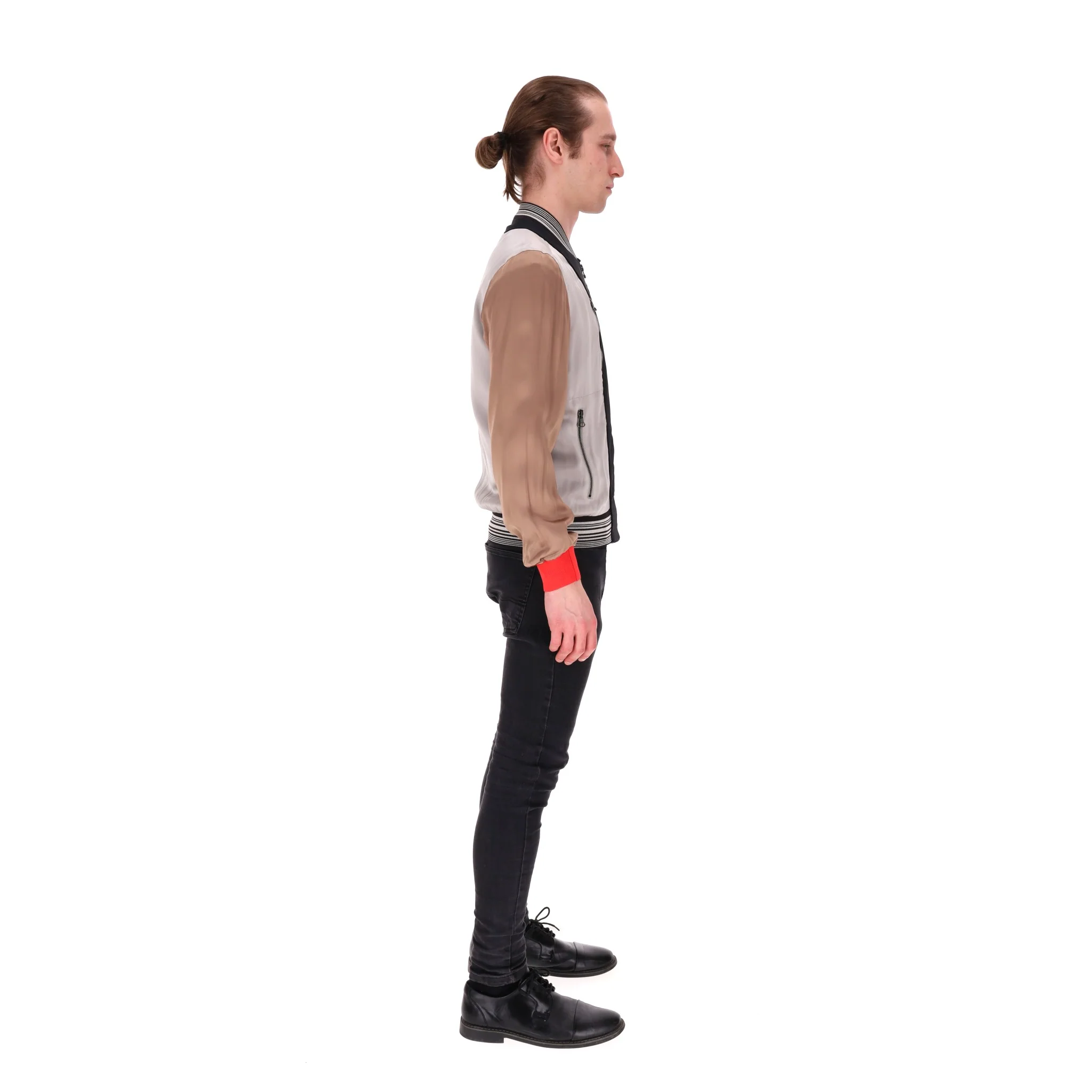 Lanvin Metallic Satin Panelled Bomber Jacket. Size 46IT - Image 3