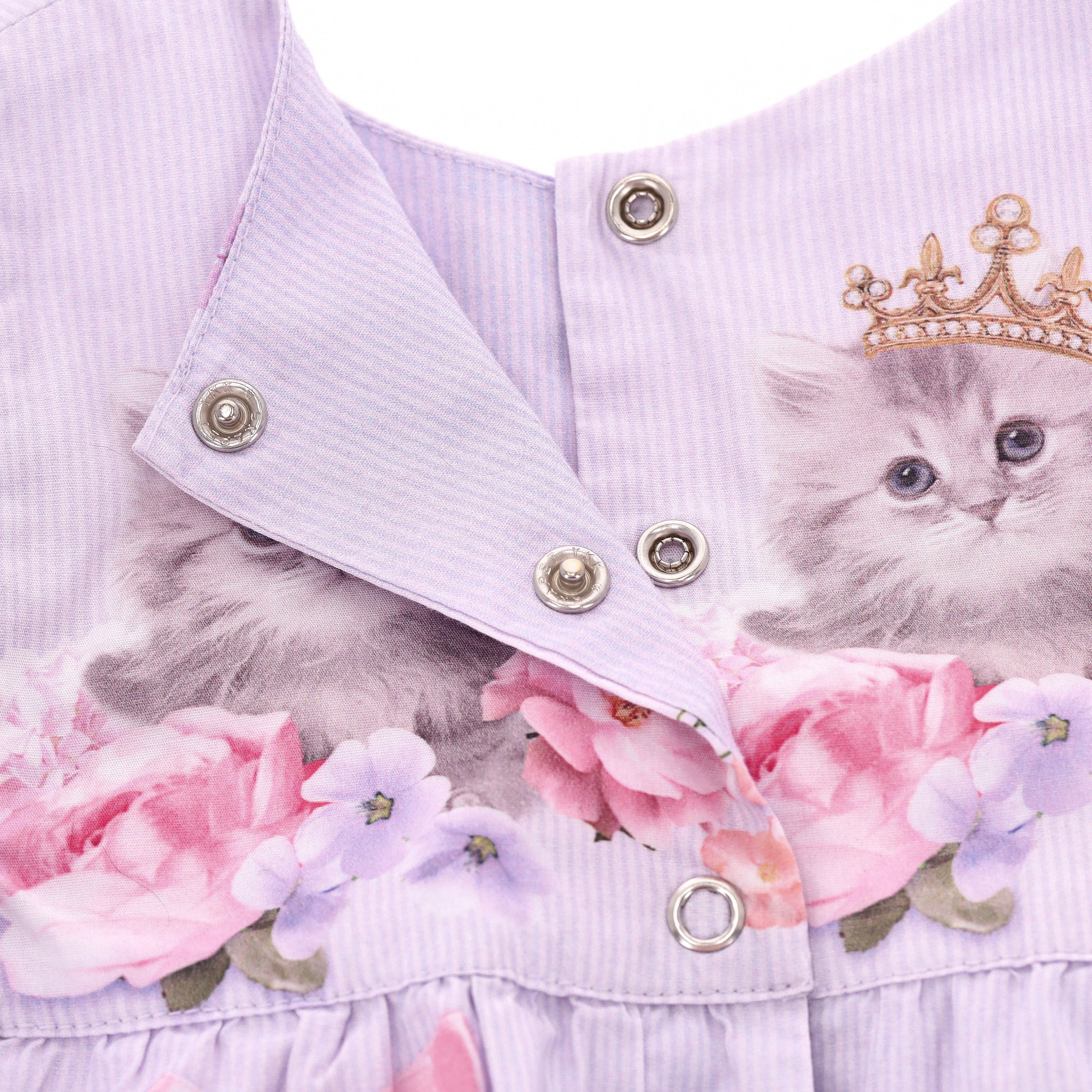 Lapin House Baby Girl Cat Print Cotton Romper Dress. Size 9M - Image 3
