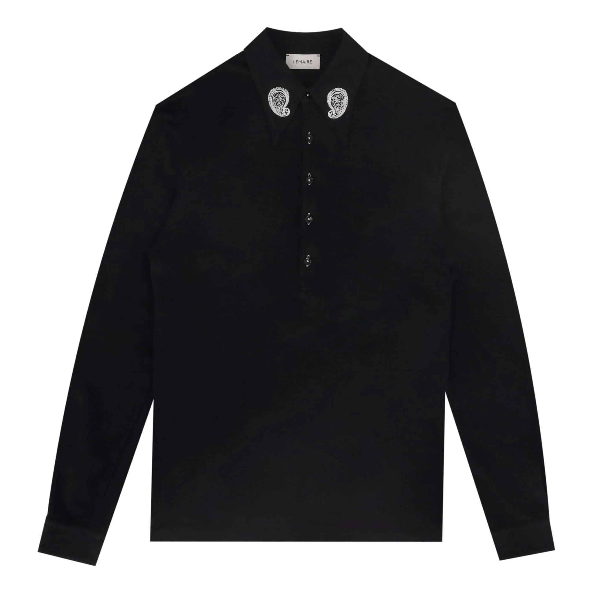 Lemaire Cotton Polo Shirt With Embroidery Detail. Size XS