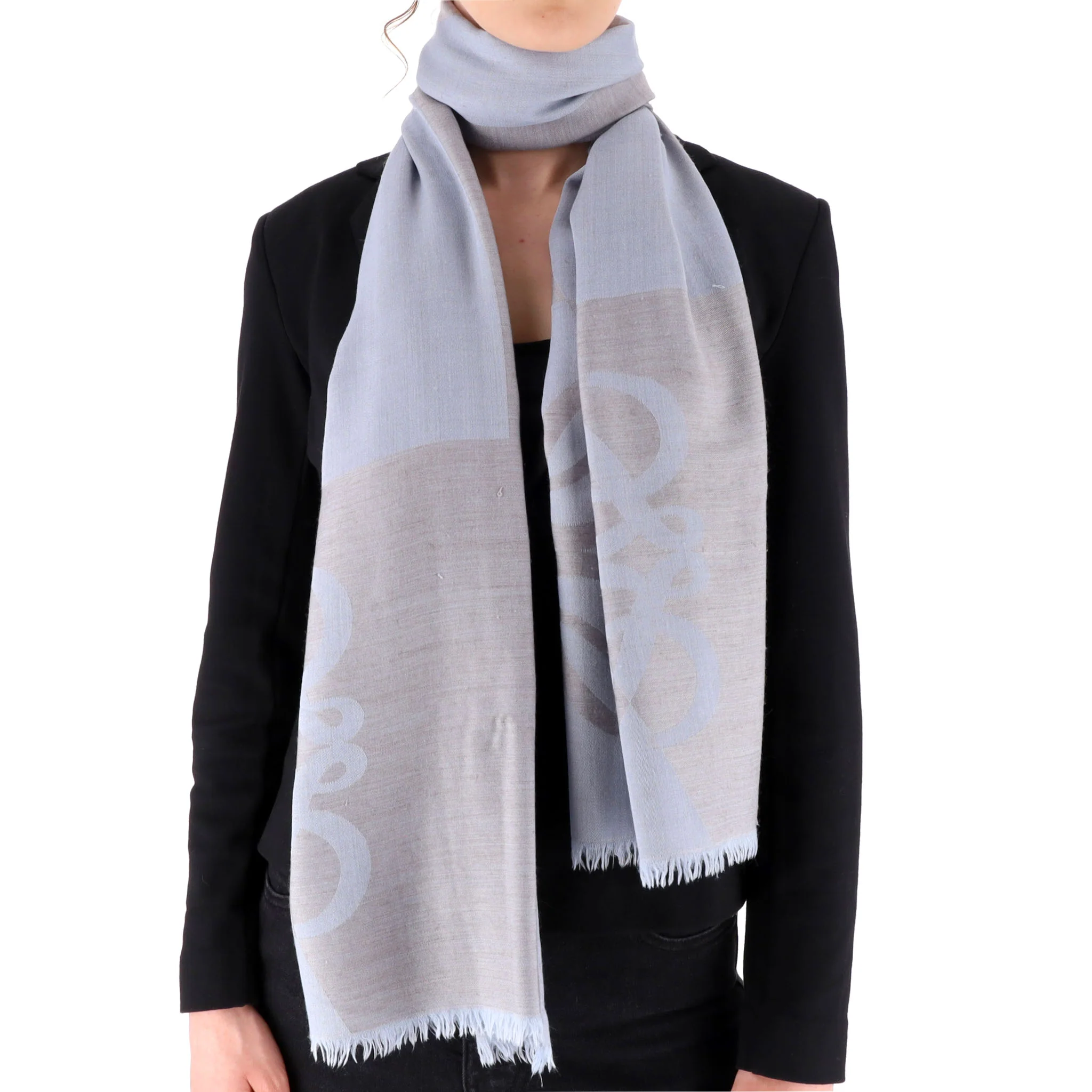 Loewe Anagram Wool, Silk & Cashmere Blend Scarf - Image 2