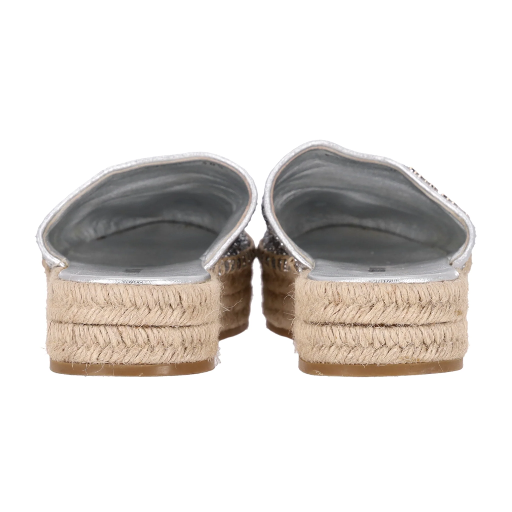 Miu Miu Glitter Platform Espadrille Mules. Size 38.5 - Image 3