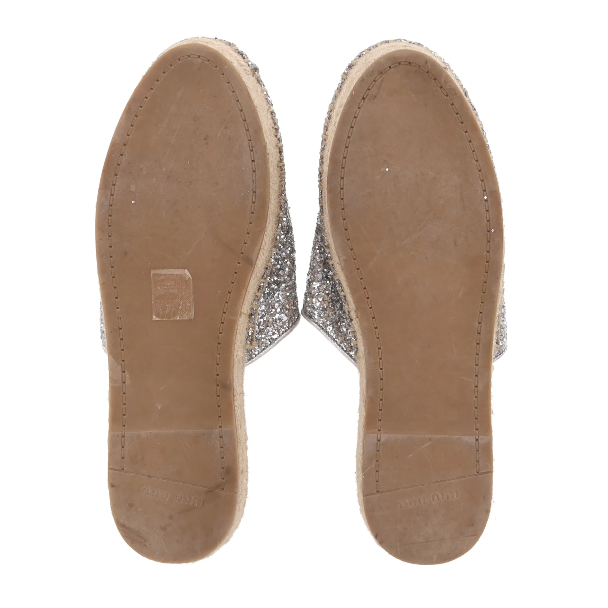 Miu Miu Glitter Platform Espadrille Mules. Size 38.5 - Image 5