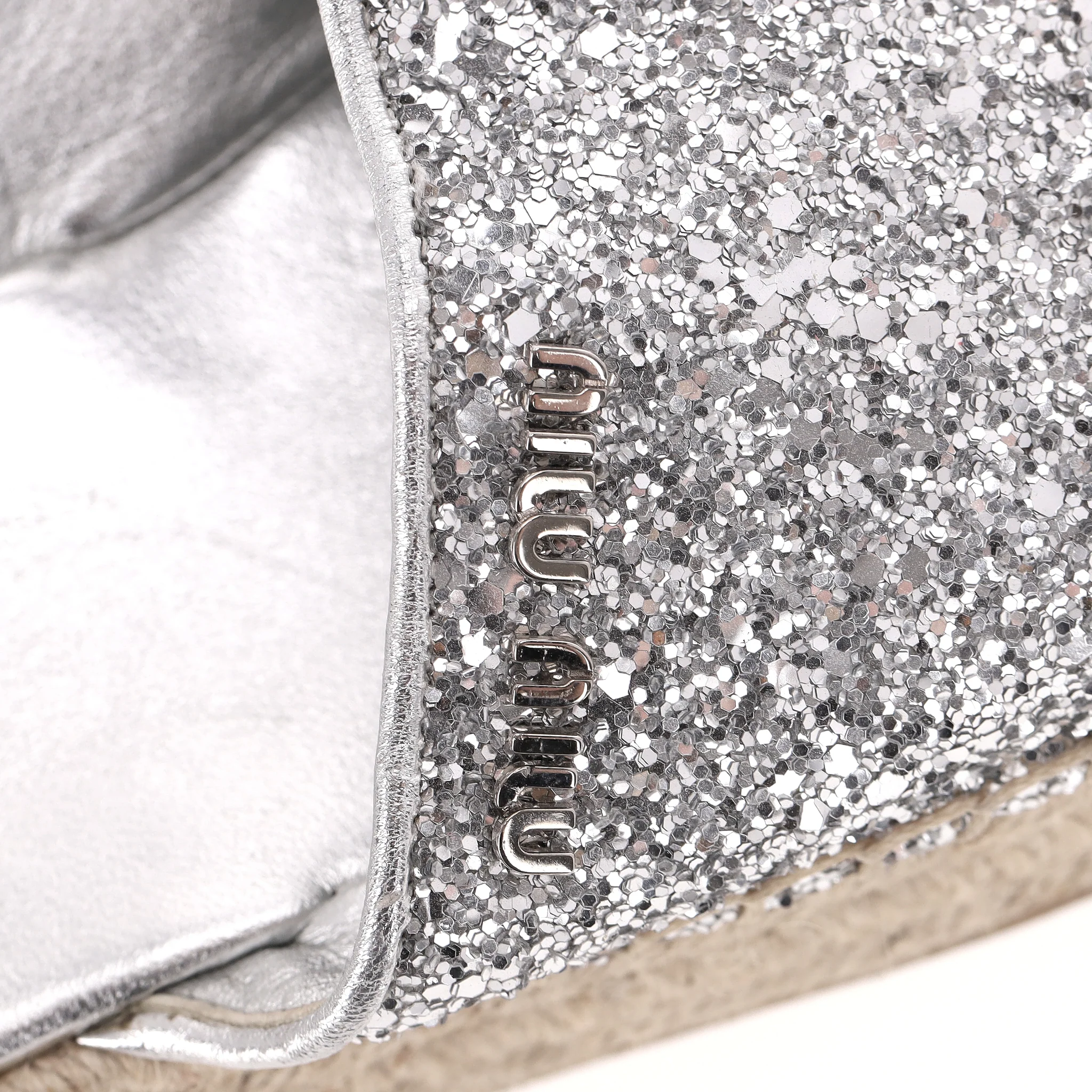 Miu Miu Glitter Platform Espadrille Mules. Size 38.5 - Image 6