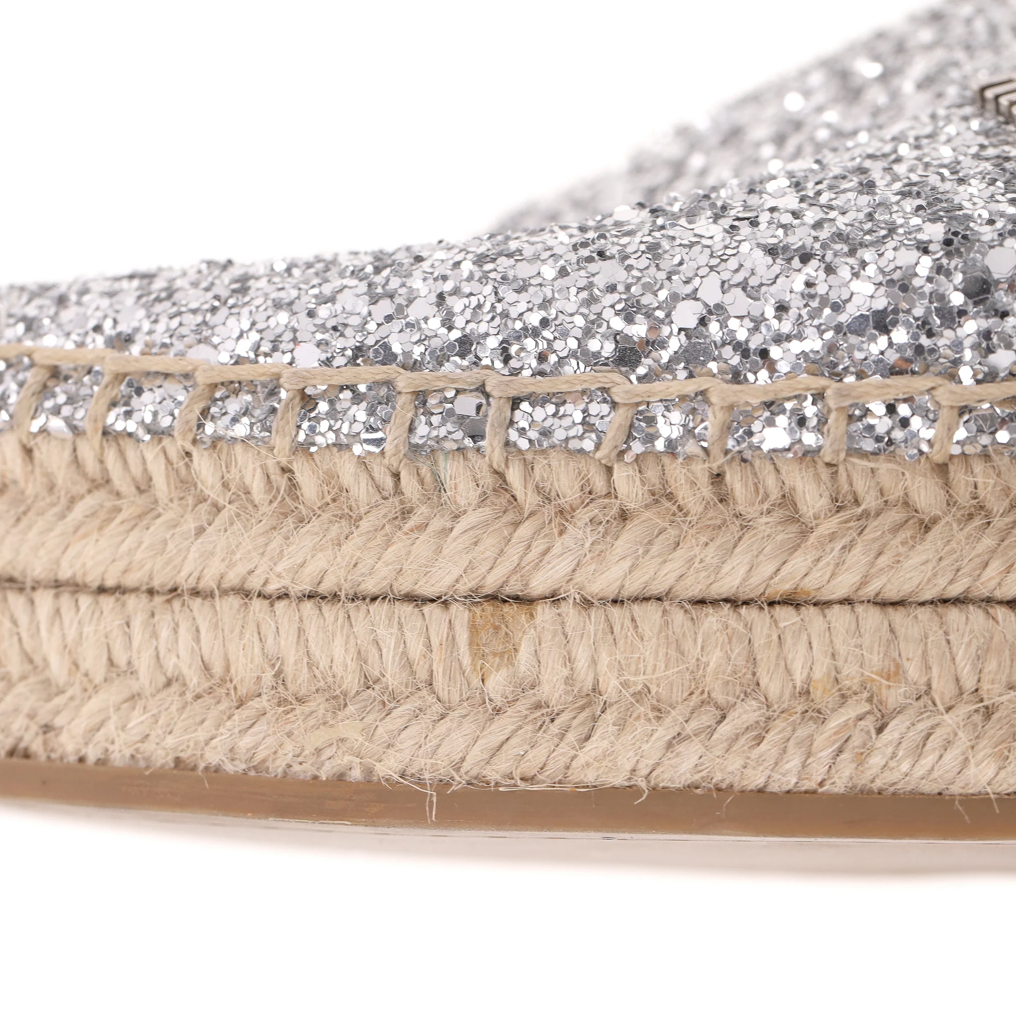 Miu Miu Glitter Platform Espadrille Mules. Size 38.5 - Image 8