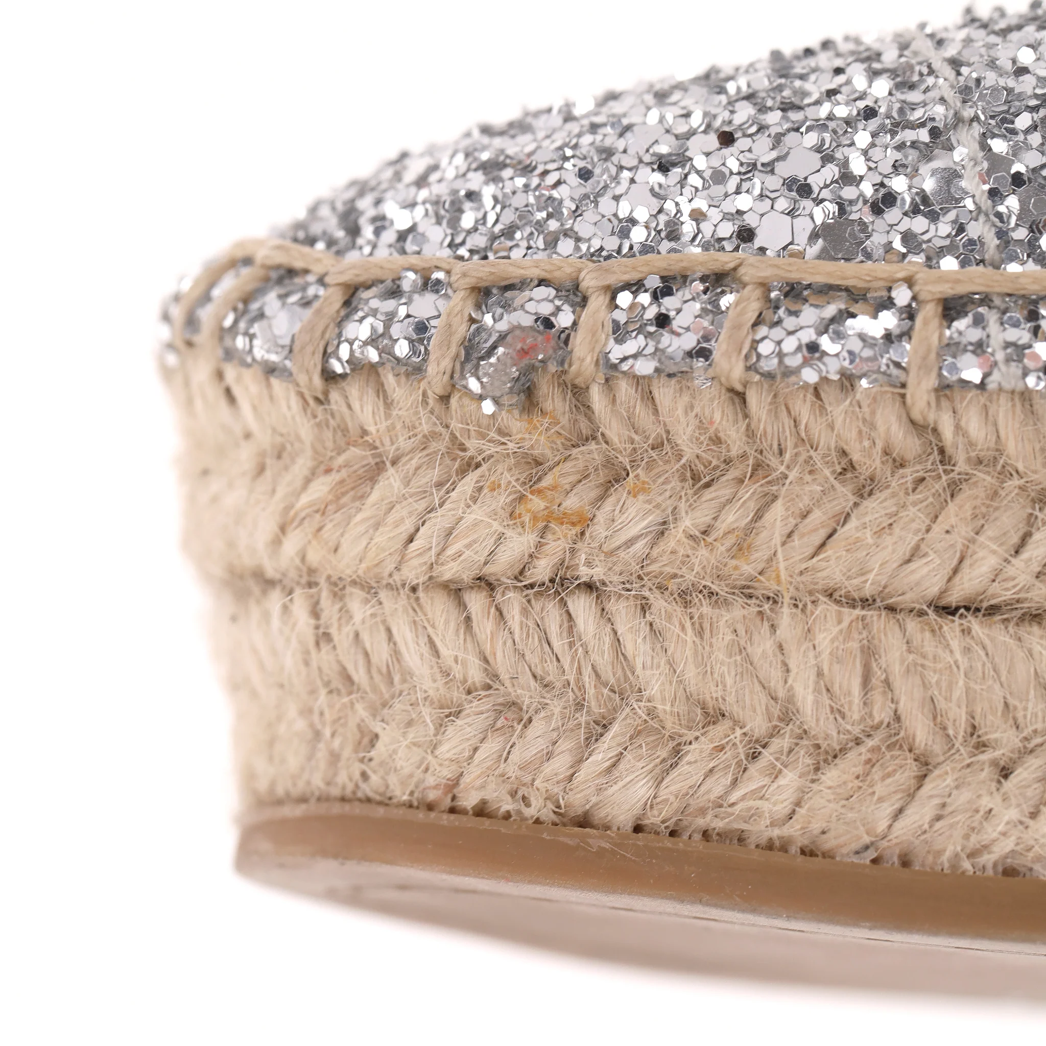 Miu Miu Glitter Platform Espadrille Mules. Size 38.5 - Image 9