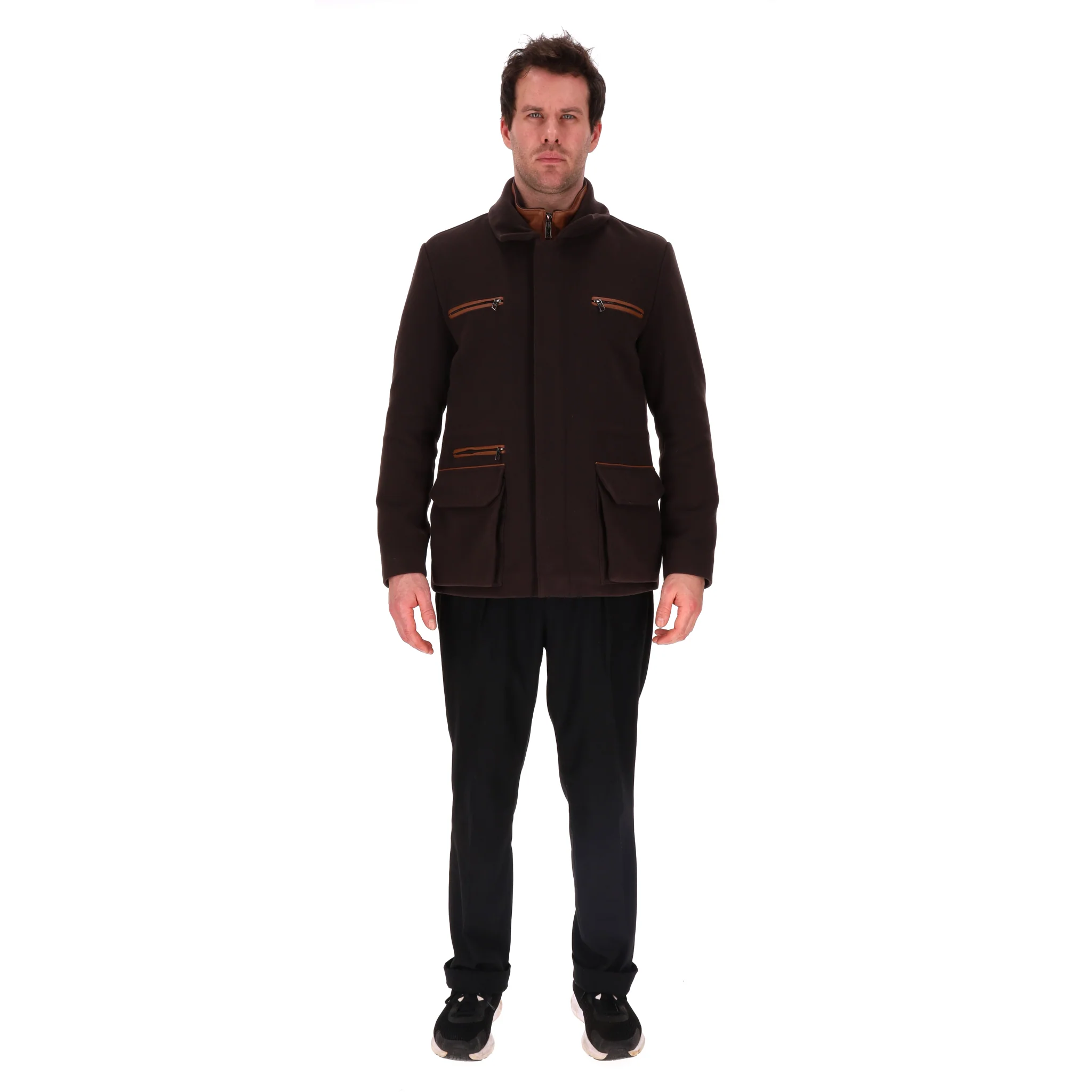 Loro Piana Rarest Vicuna Wool Storm System Field Jacket With Leather Trim. Size L - Image 2