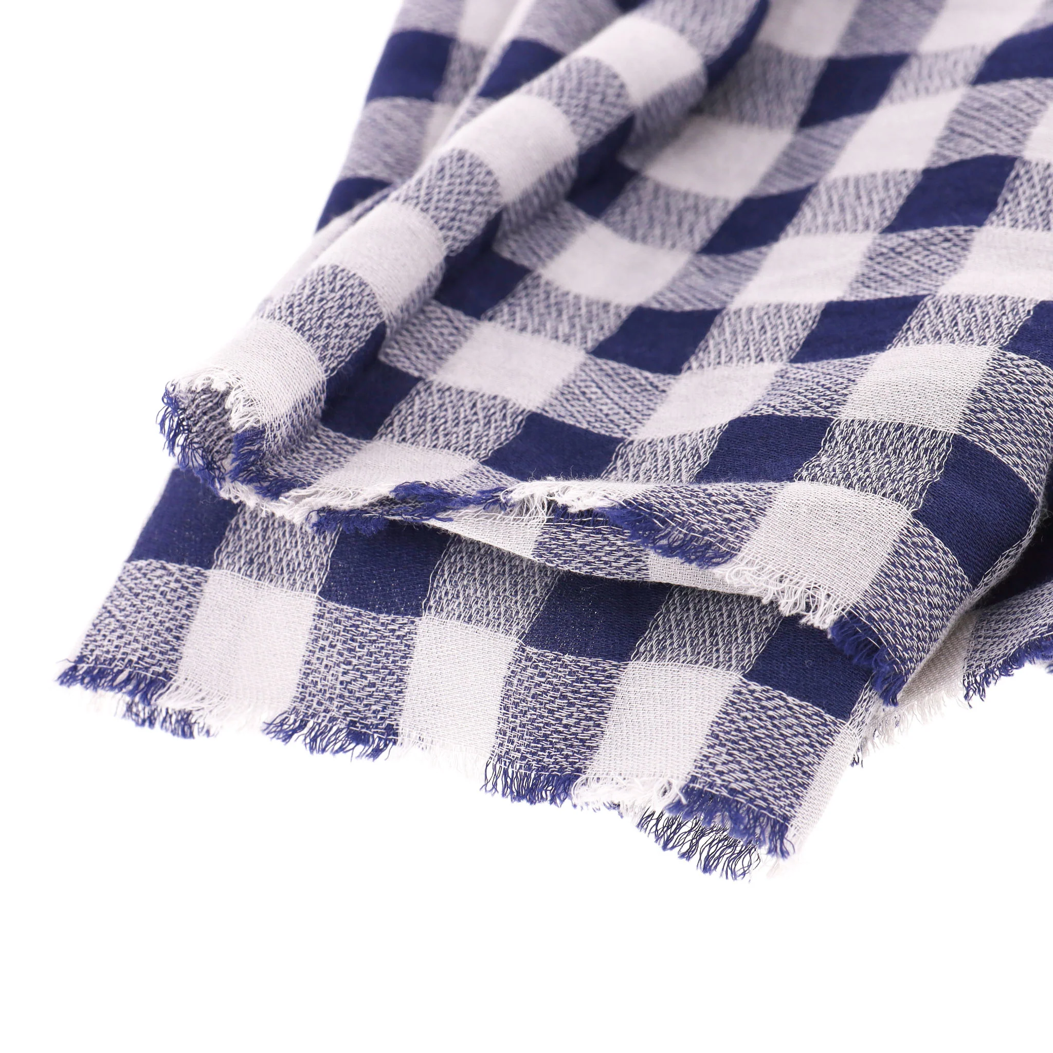 Louis Vuitton Cotton Gingham Check Shawl Scarf - Image 5