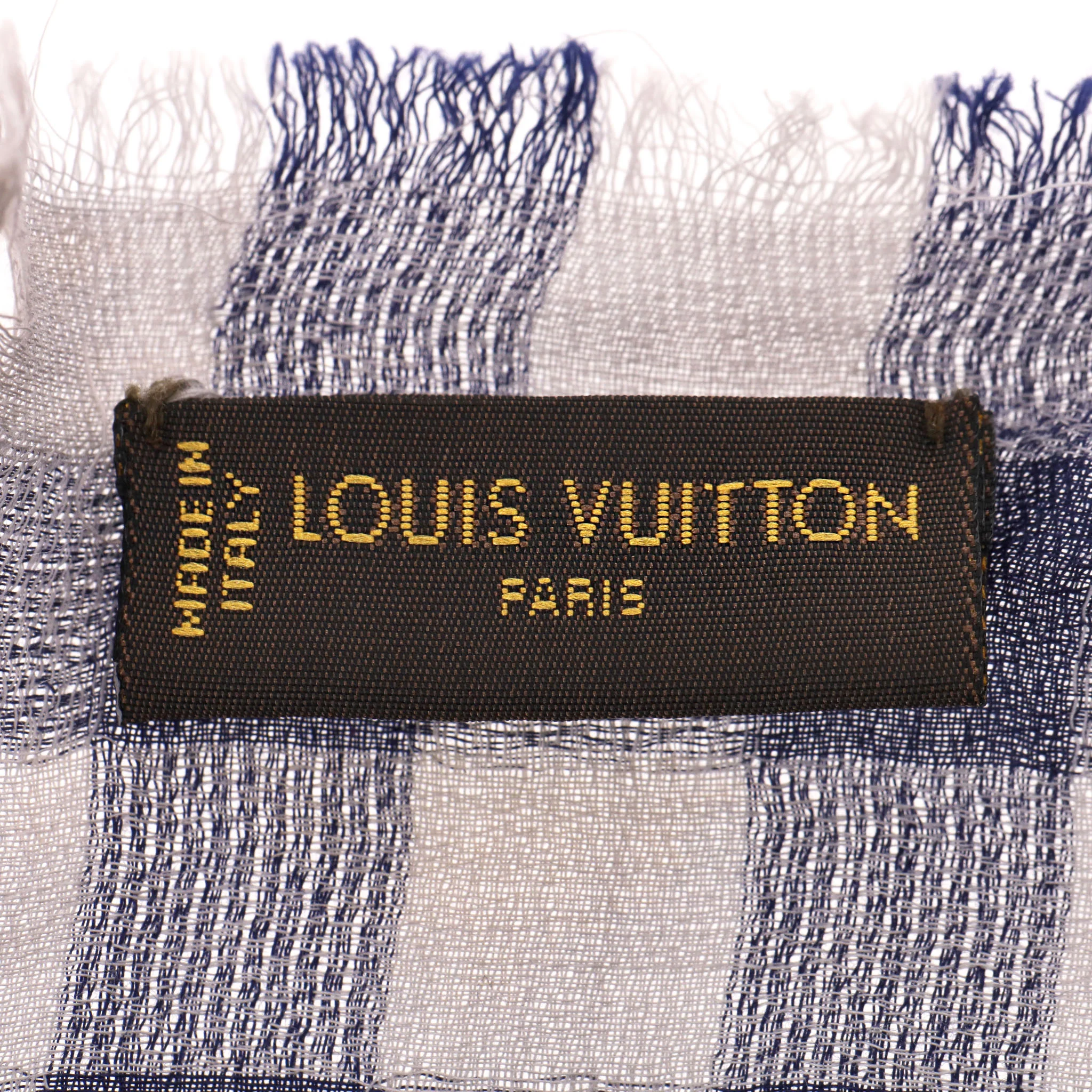 Louis Vuitton Cotton Gingham Check Shawl Scarf - Image 6