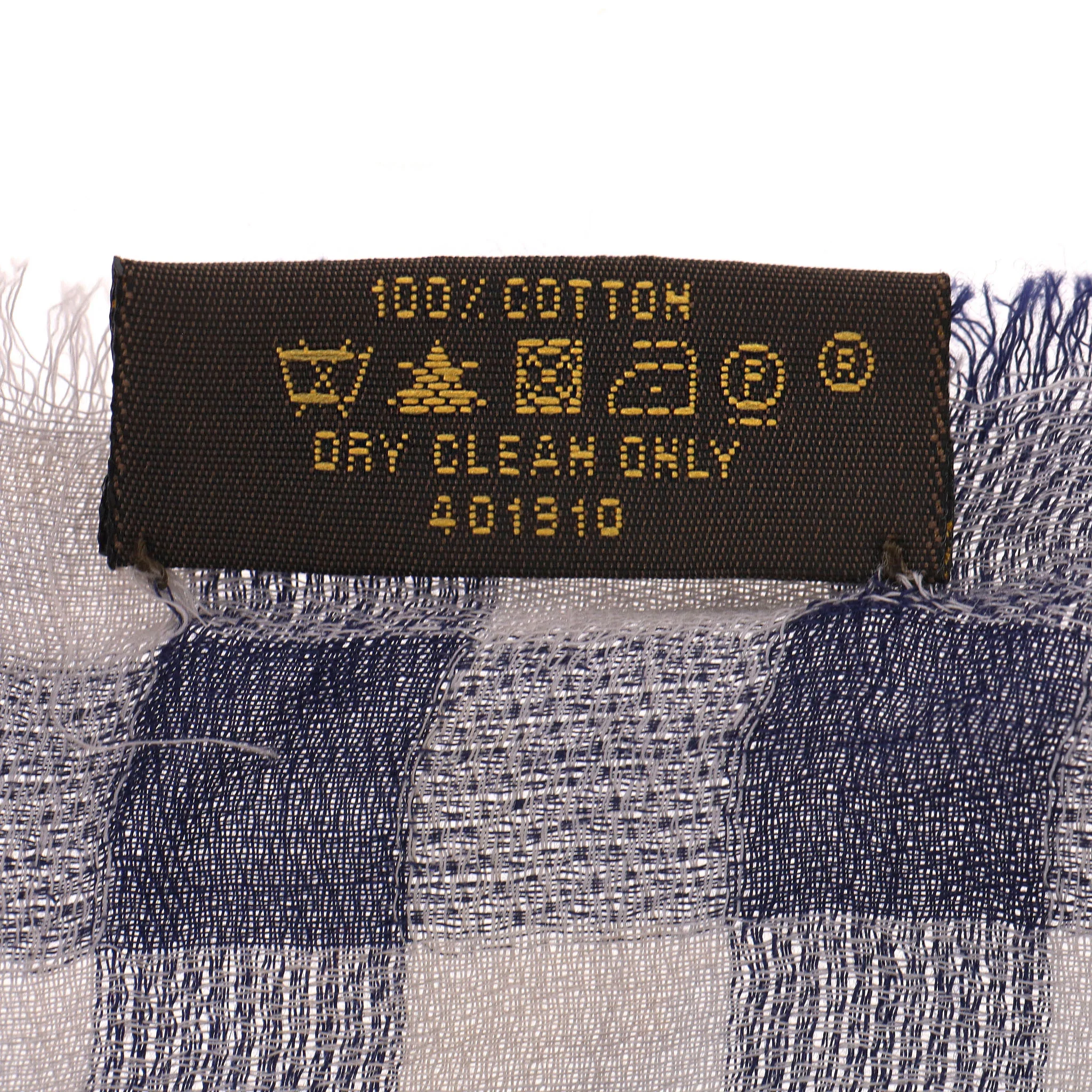 Louis Vuitton Cotton Gingham Check Shawl Scarf - Image 7