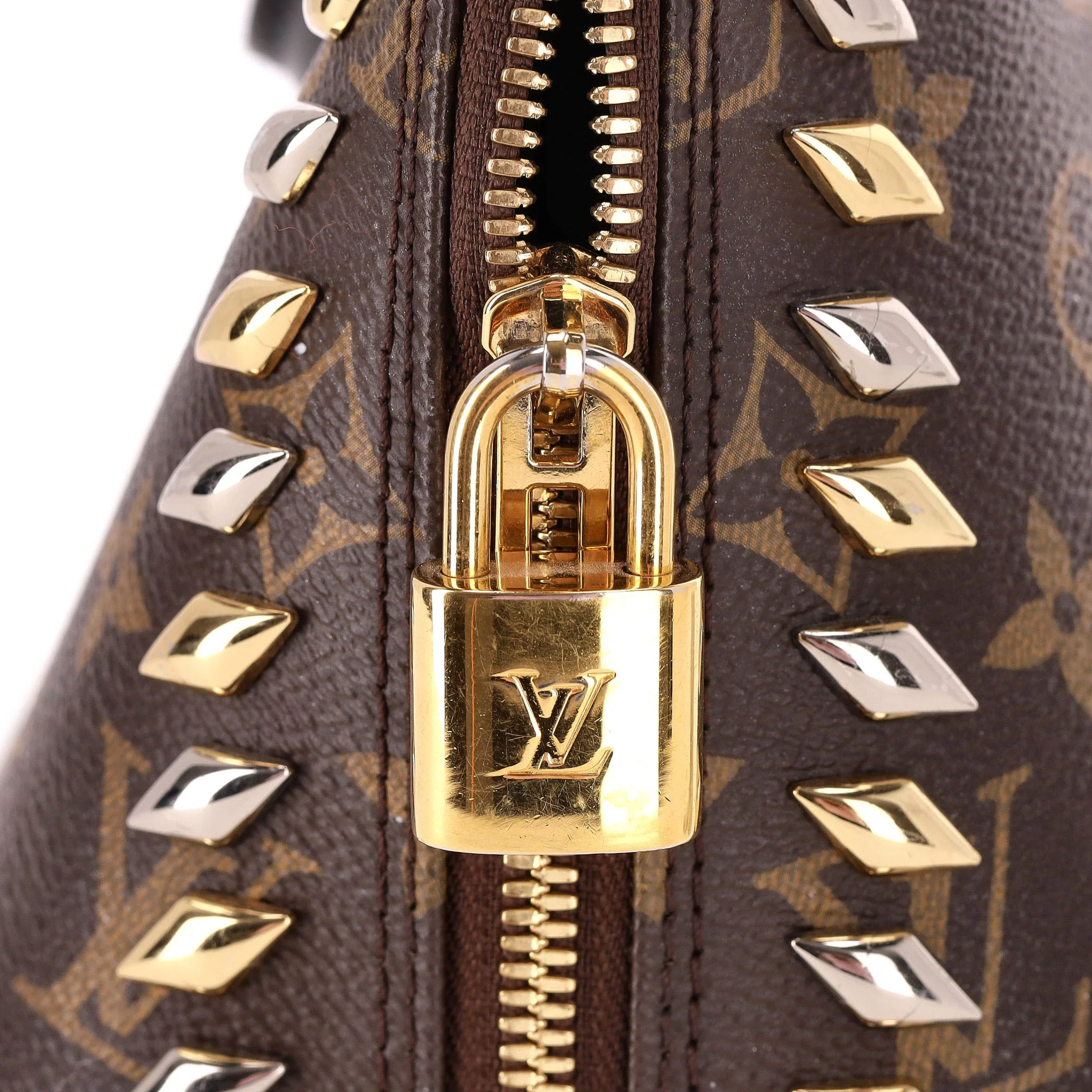Louis Vuitton Cruise Runway Monogram Macassar Studded Alma Bag - Image 7