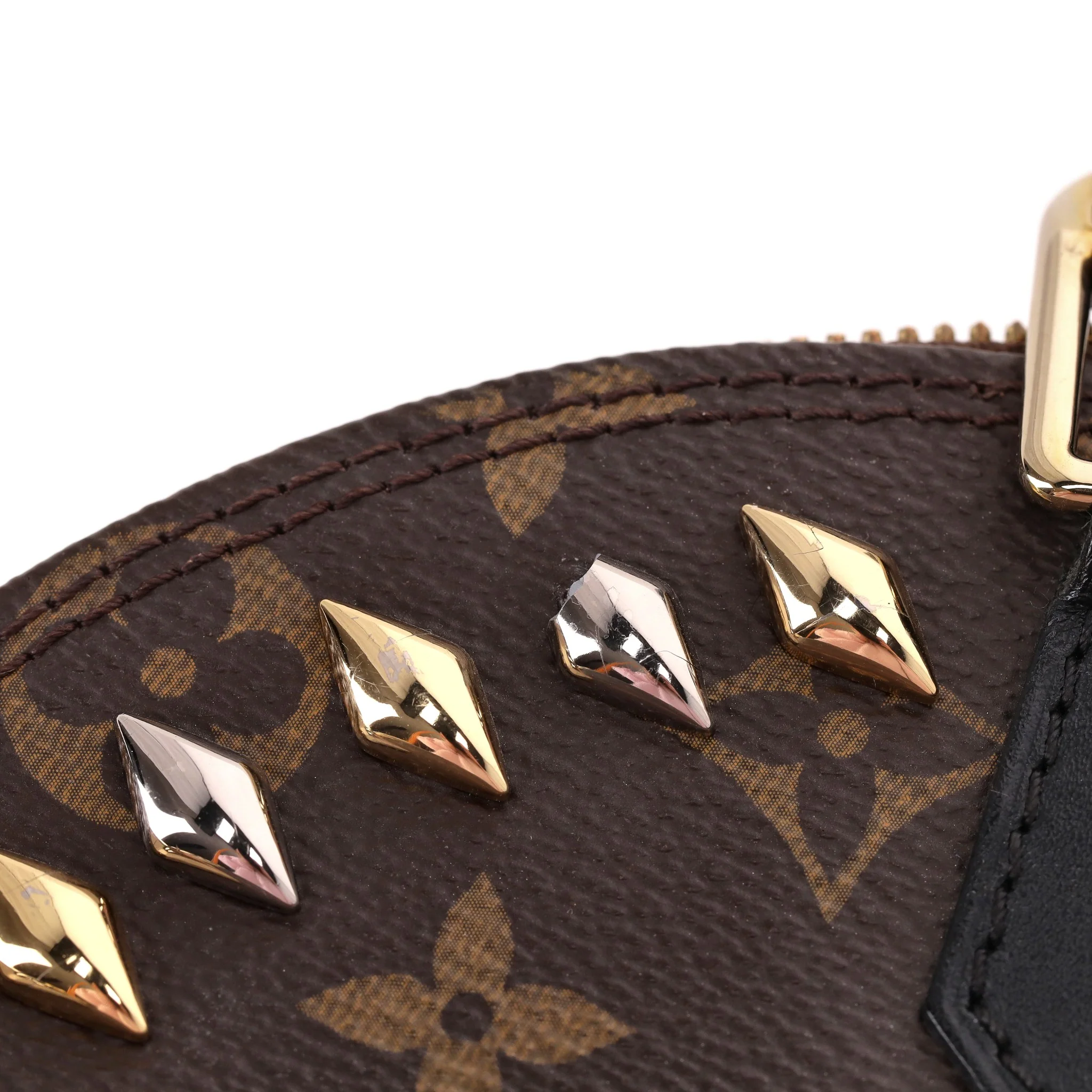 Louis Vuitton Cruise Runway Monogram Macassar Studded Alma Bag - Image 9