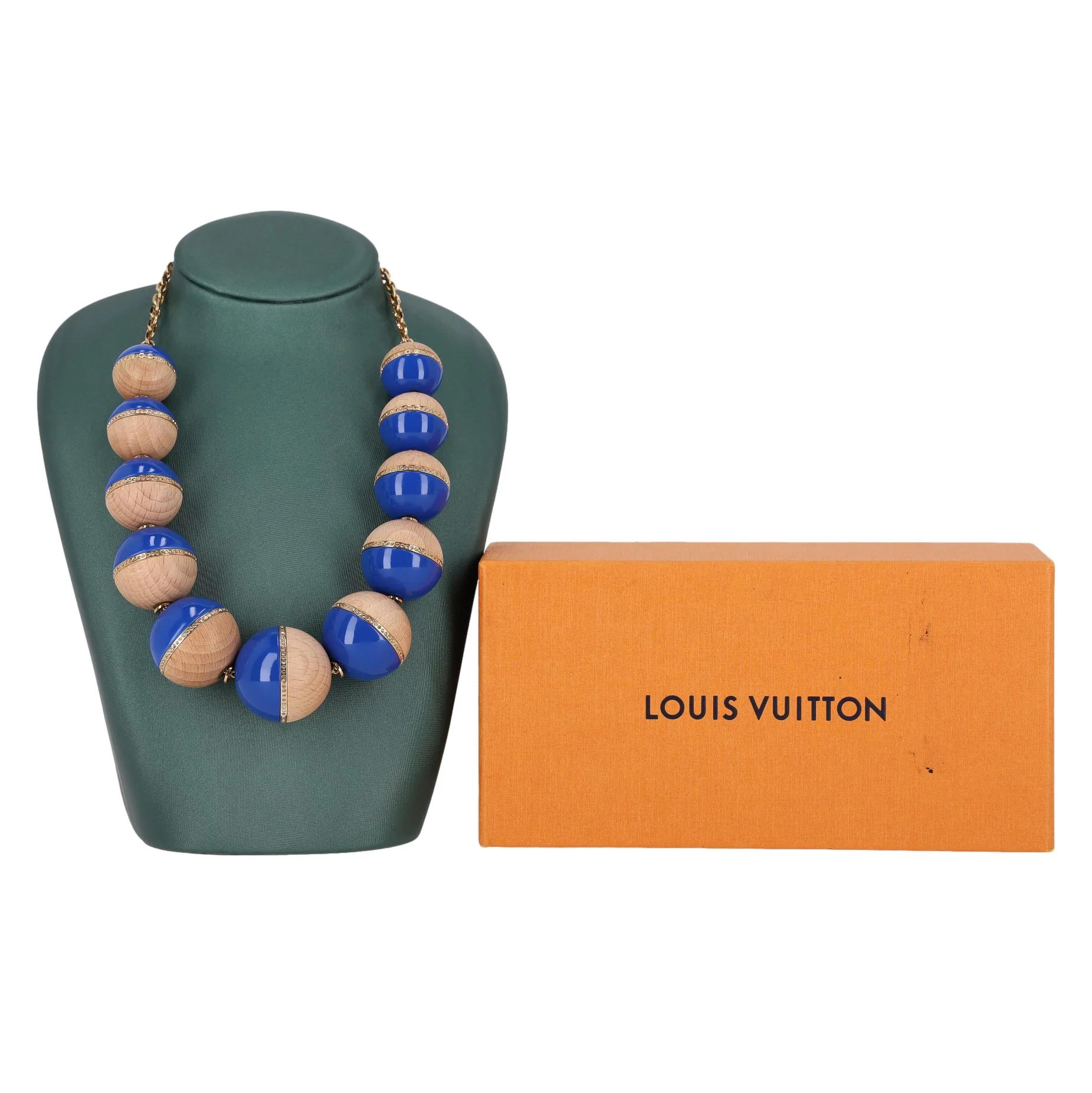 Louis Vuitton Crystal, Wood & Resin Beaded Necklace - Image 3