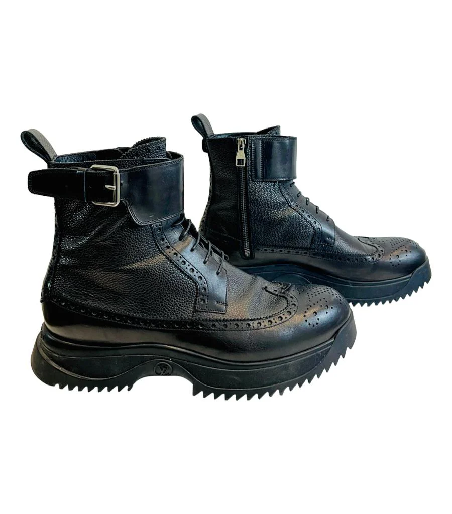Louis Vuitton Frontier Leather Ankle Boots. Size 42 - Image 4