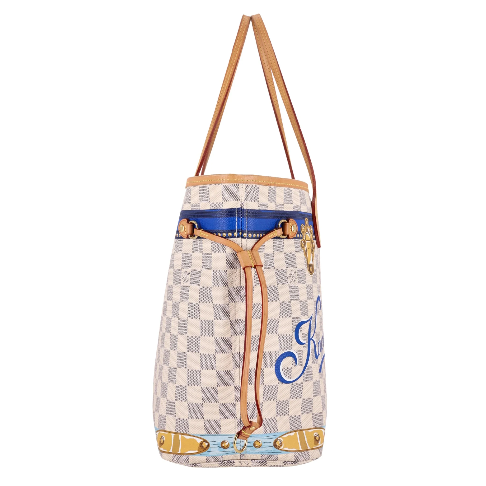 Louis Vuitton Limited Edition Damier Azur Summer Trunks Knokke Neverfull MM Bag & Pochette - Image 3