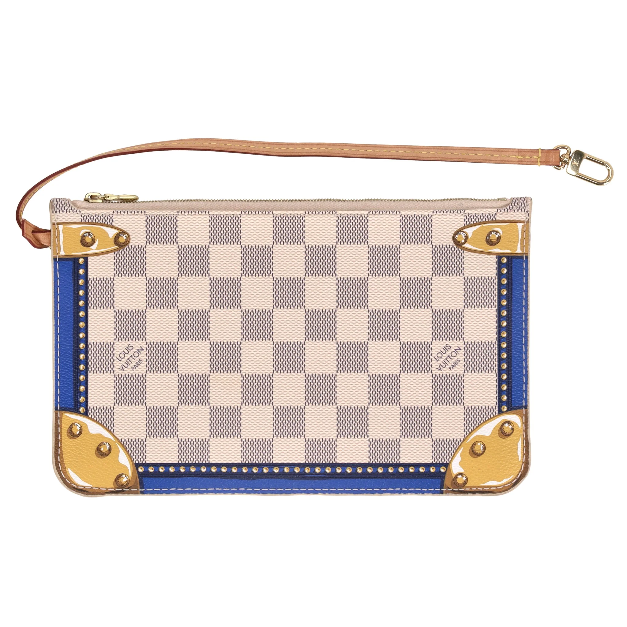 Louis Vuitton Limited Edition Damier Azur Summer Trunks Knokke Neverfull MM Bag & Pochette - Image 7