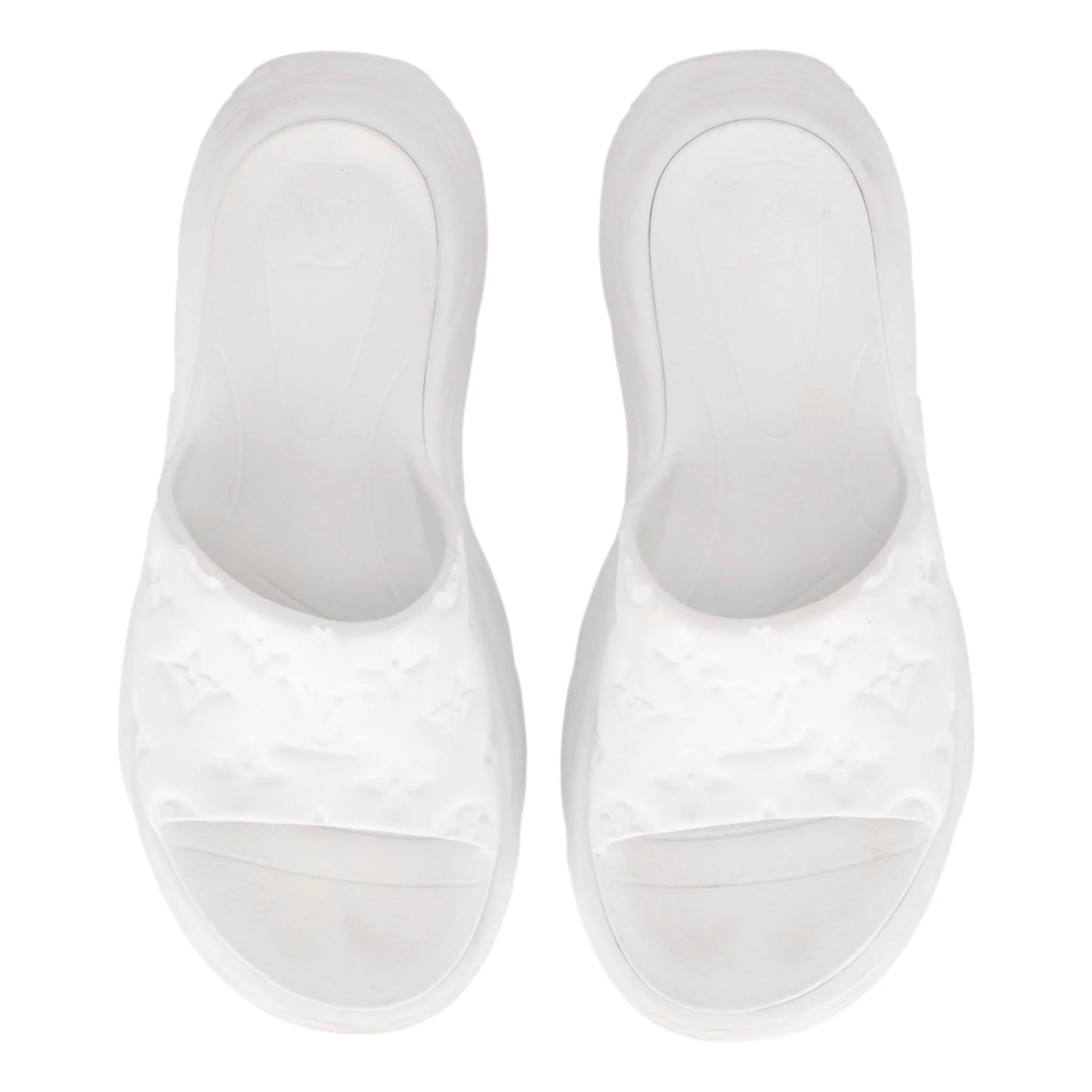 Louis Vuitton 'LV' Monogram Pool 55 Flat Comfort Rubber Mules. Size 40