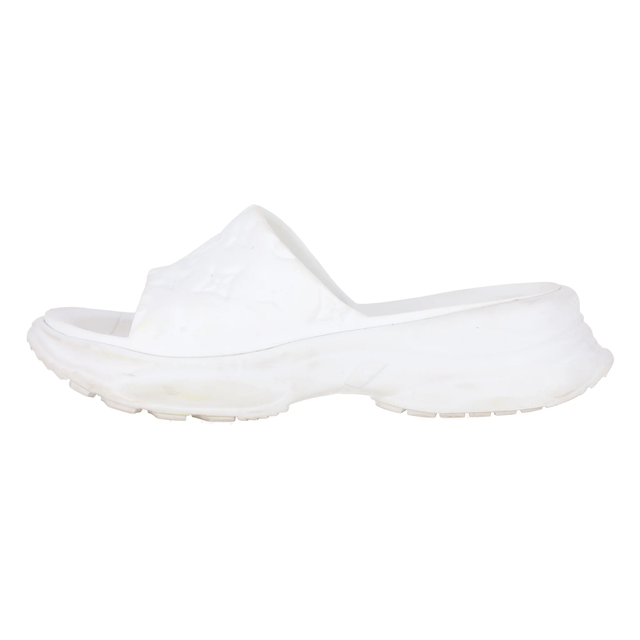 Louis Vuitton 'LV' Monogram Pool 55 Flat Comfort Rubber Mules. Size 40 - Image 2