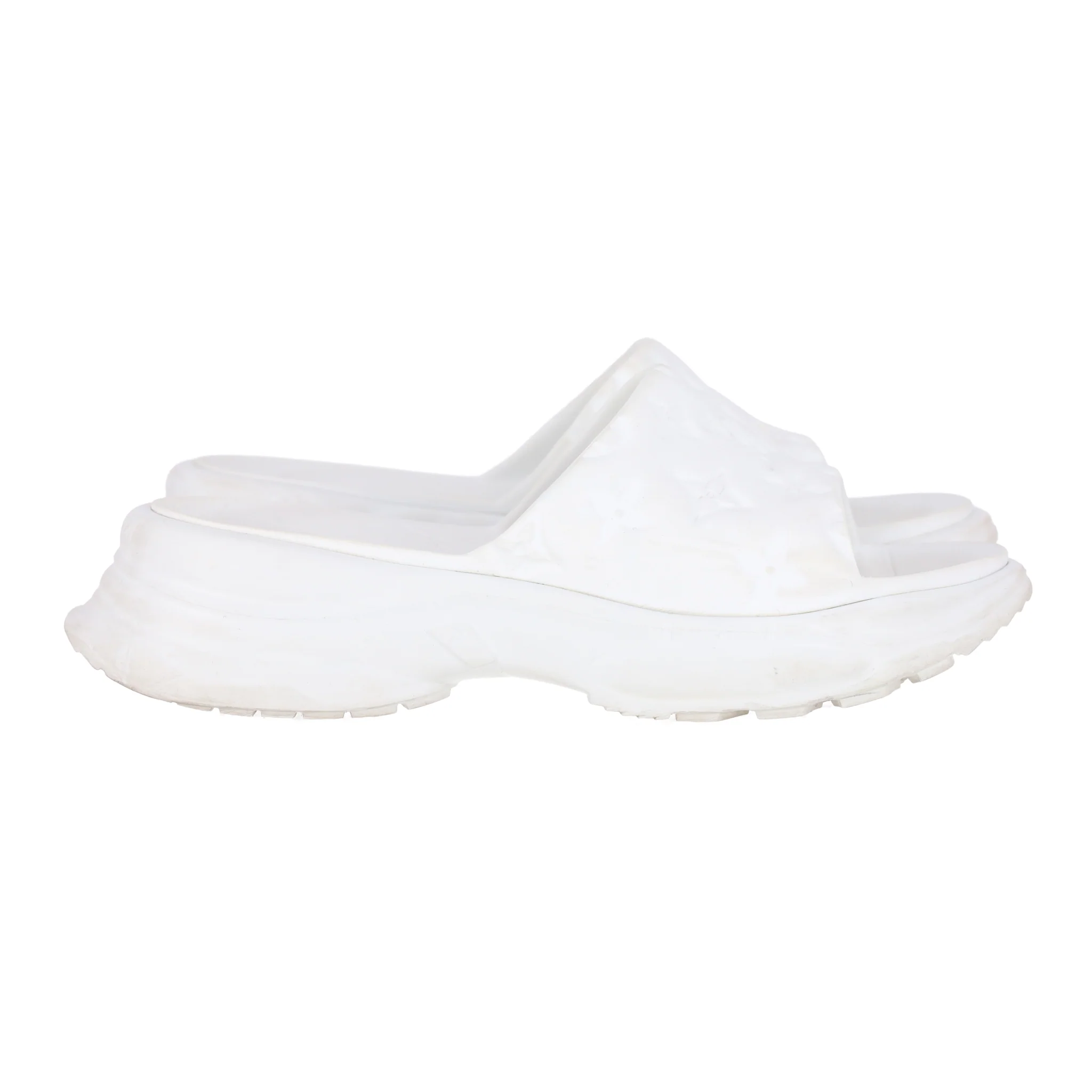 Louis Vuitton 'LV' Monogram Pool 55 Flat Comfort Rubber Mules. Size 40 - Image 3