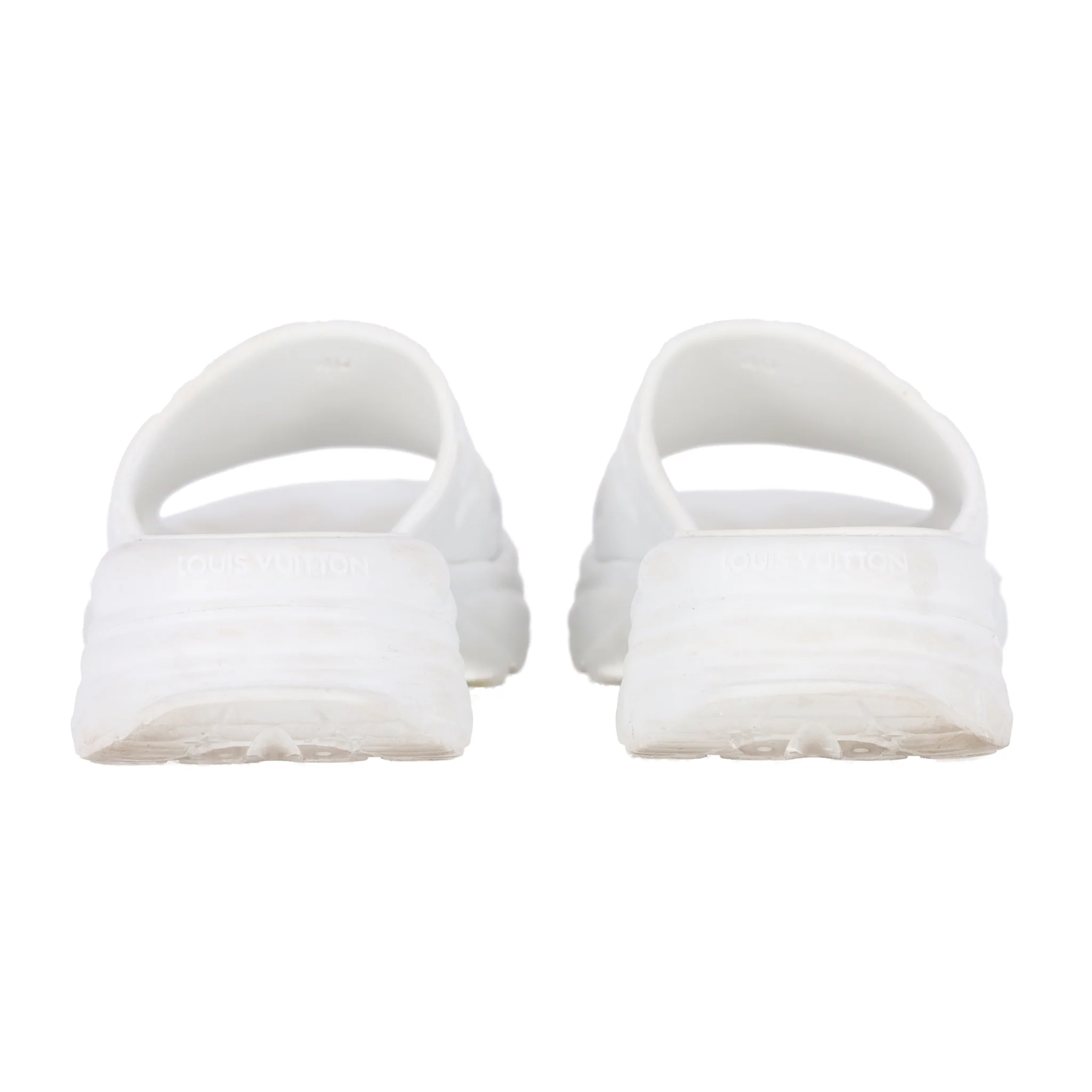Louis Vuitton 'LV' Monogram Pool 55 Flat Comfort Rubber Mules. Size 40 - Image 4