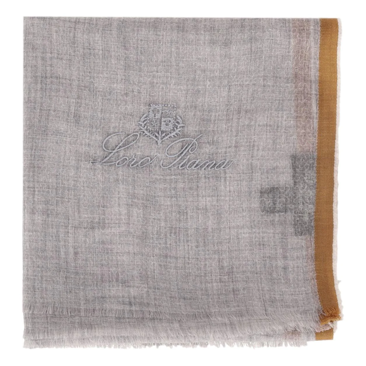 Loro Piana Logo Embroidered Cashmere Shawl/Scarf