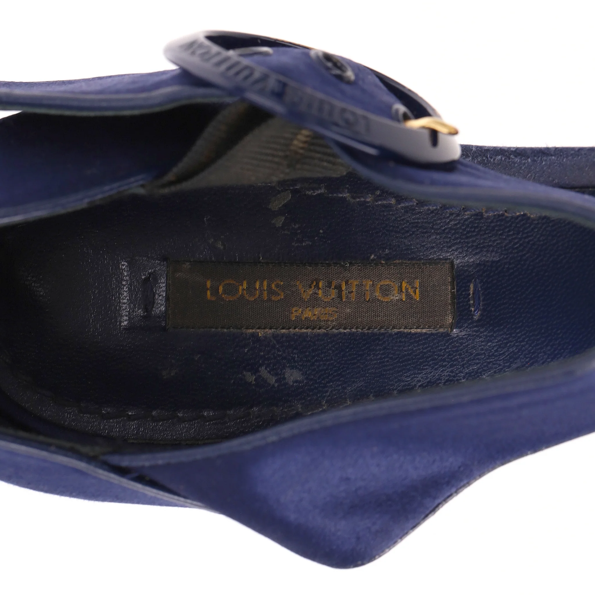Louis Vuitton Satin 'Florida' Platform Sandals With A Lucite Heel. Size 39 - Image 6