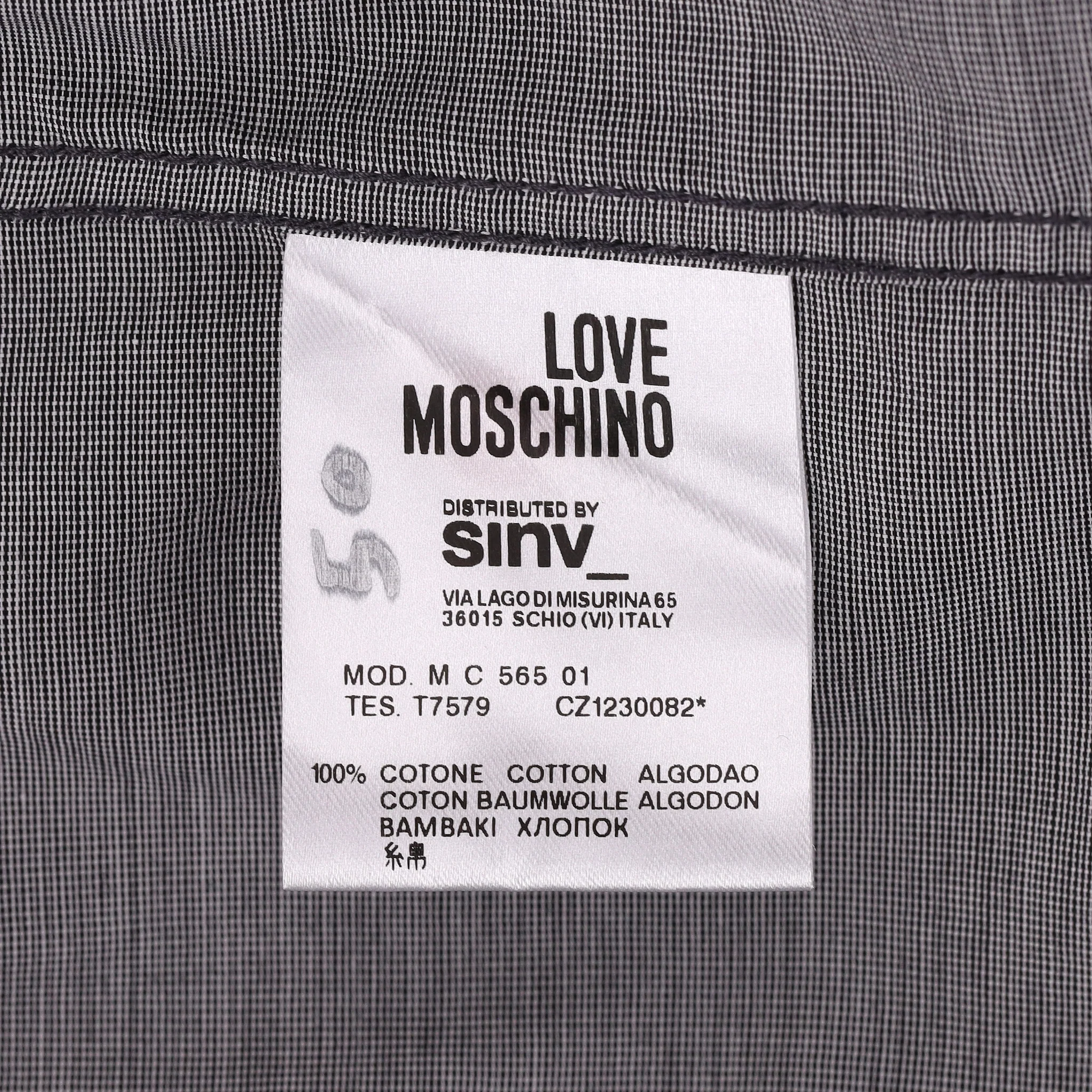 Love Moschino Logo Detail Cotton Shirt. Size XXL - Image 7