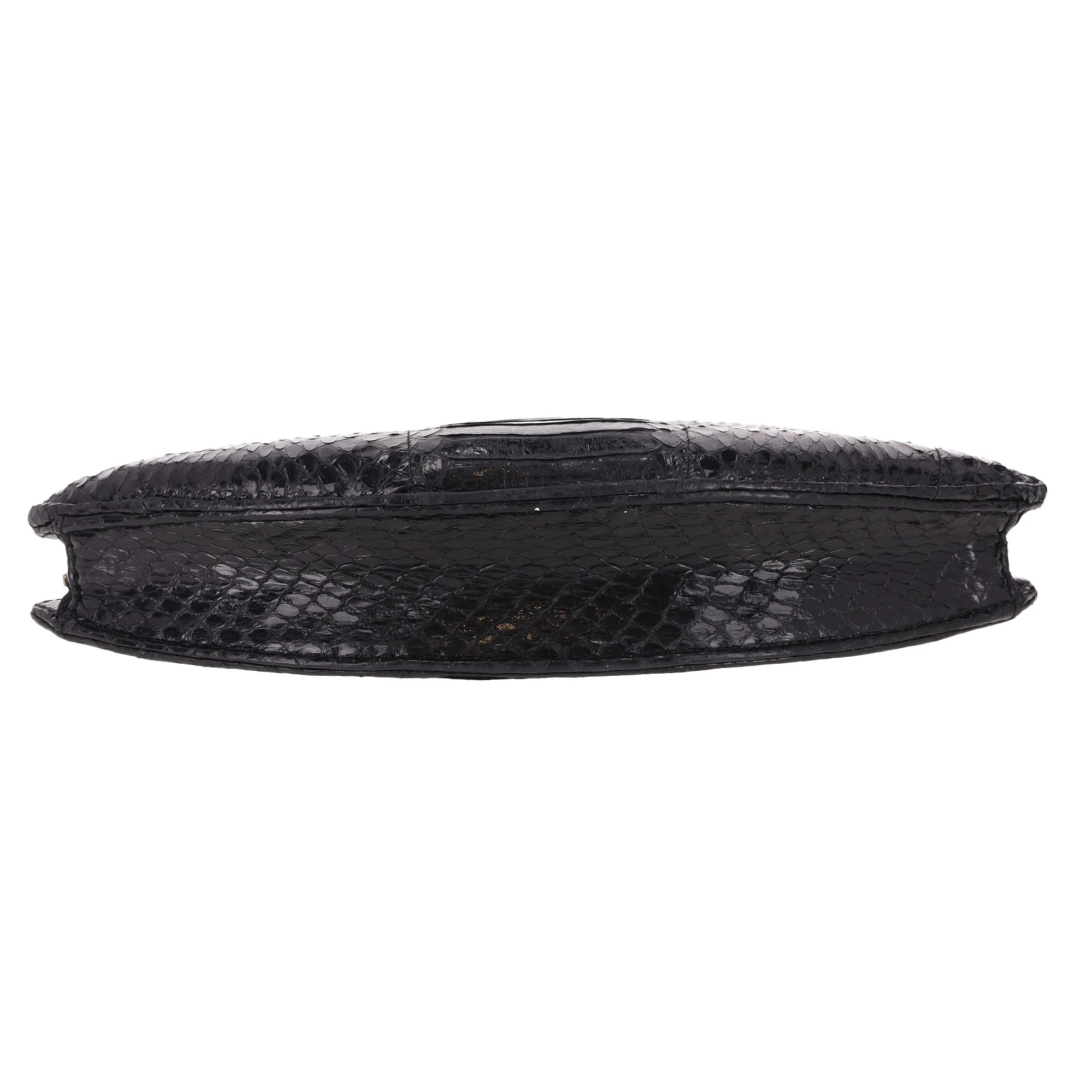 Lulu Guinness Padded Lip Snake Skin Clutch Bag - Image 4
