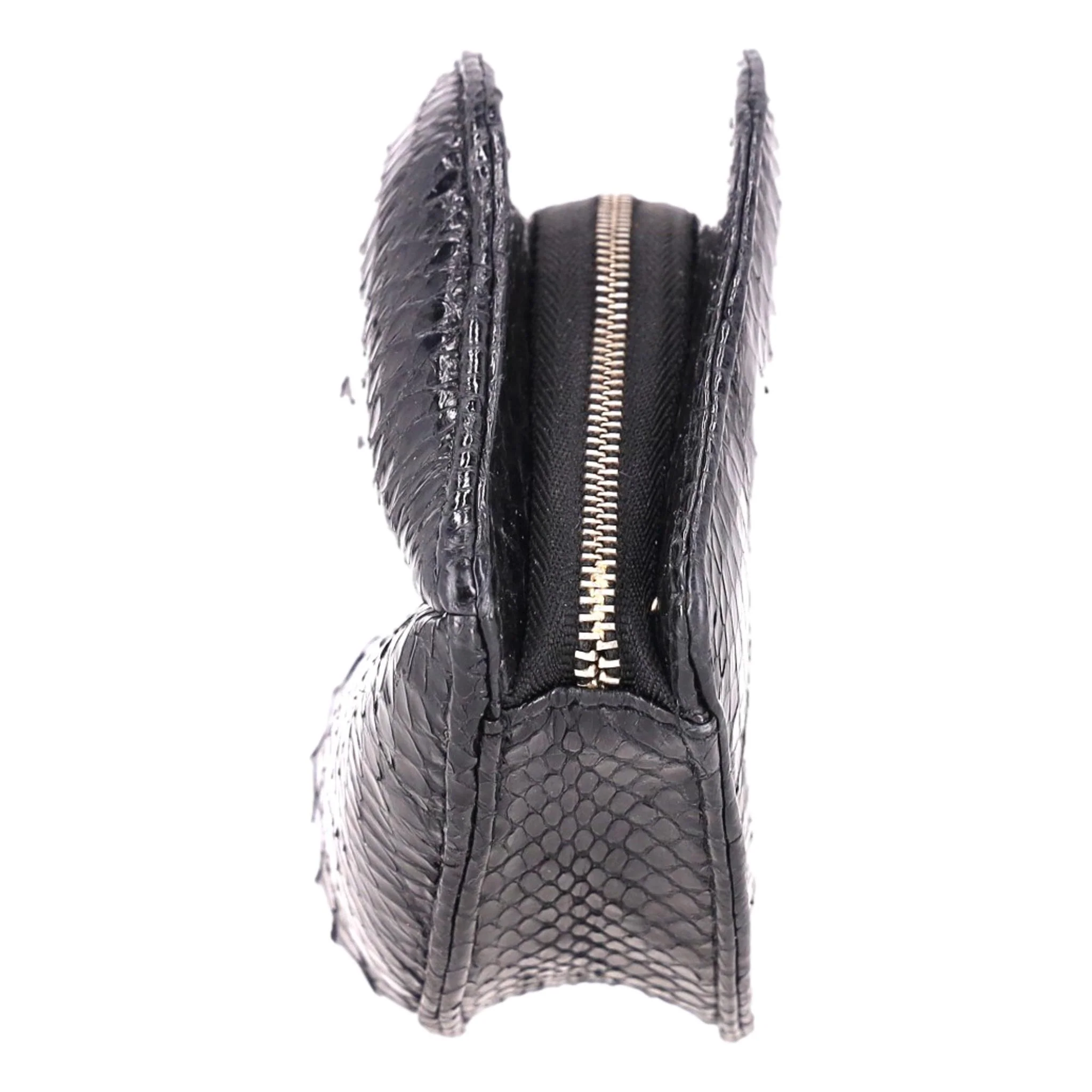 Lulu Guinness Padded Lip Snake Skin Clutch Bag - Image 8