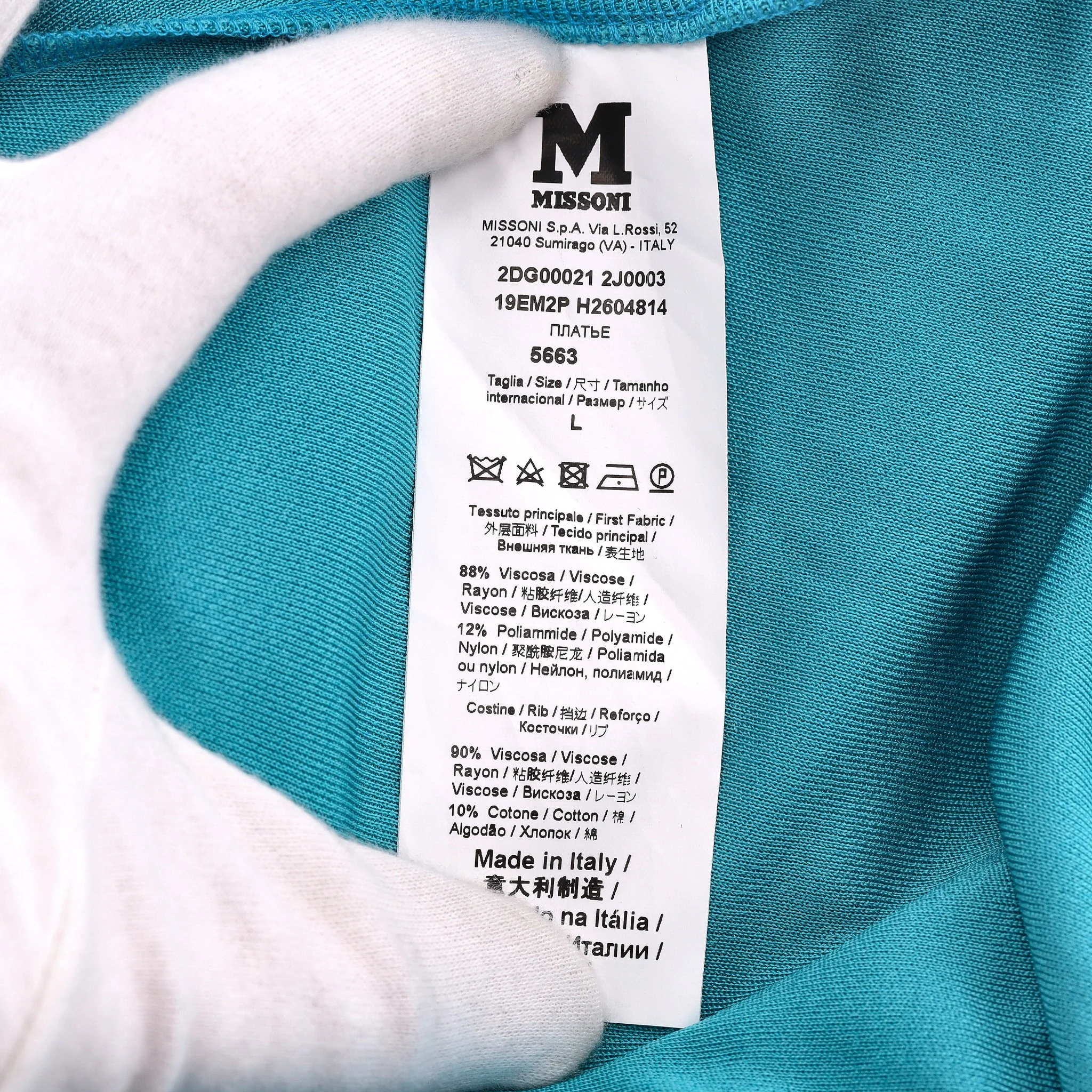 M Missoni Gathered Jersey Dress. Size L - Image 6