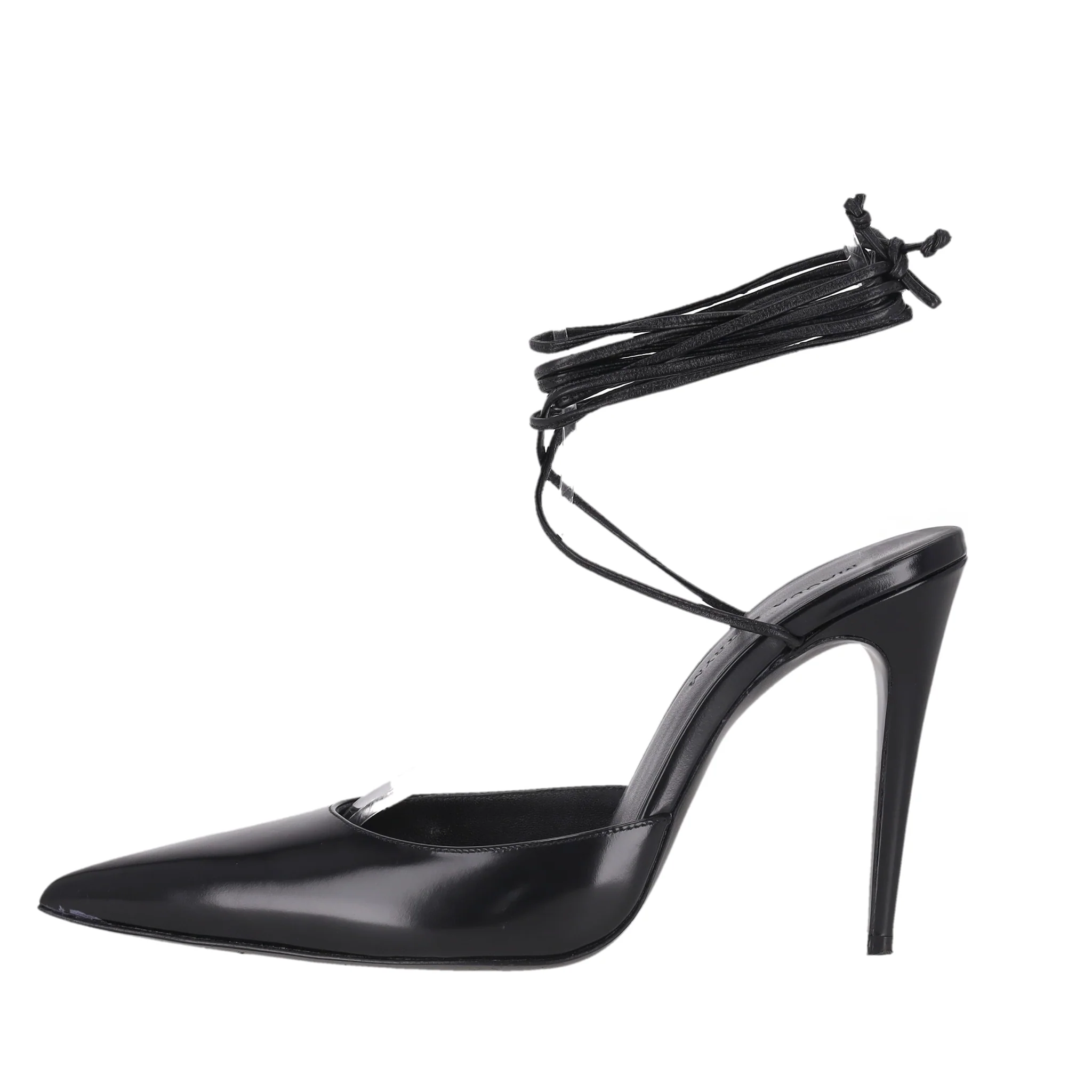 Magda Butrym Leather Ankle-Tie Stiletto Heels.Size 36