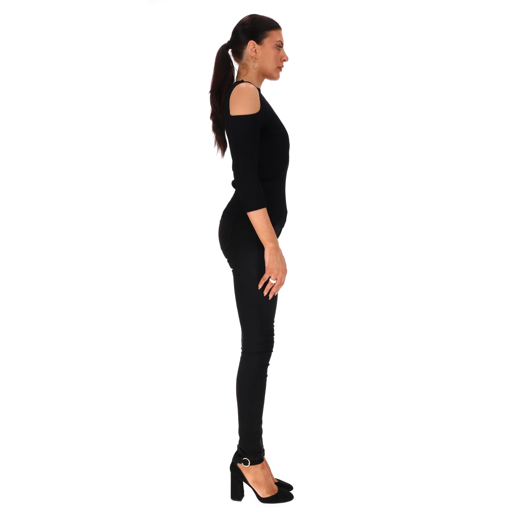Maje Knitted Cold-Shoulder Top. Size 1 - Image 3