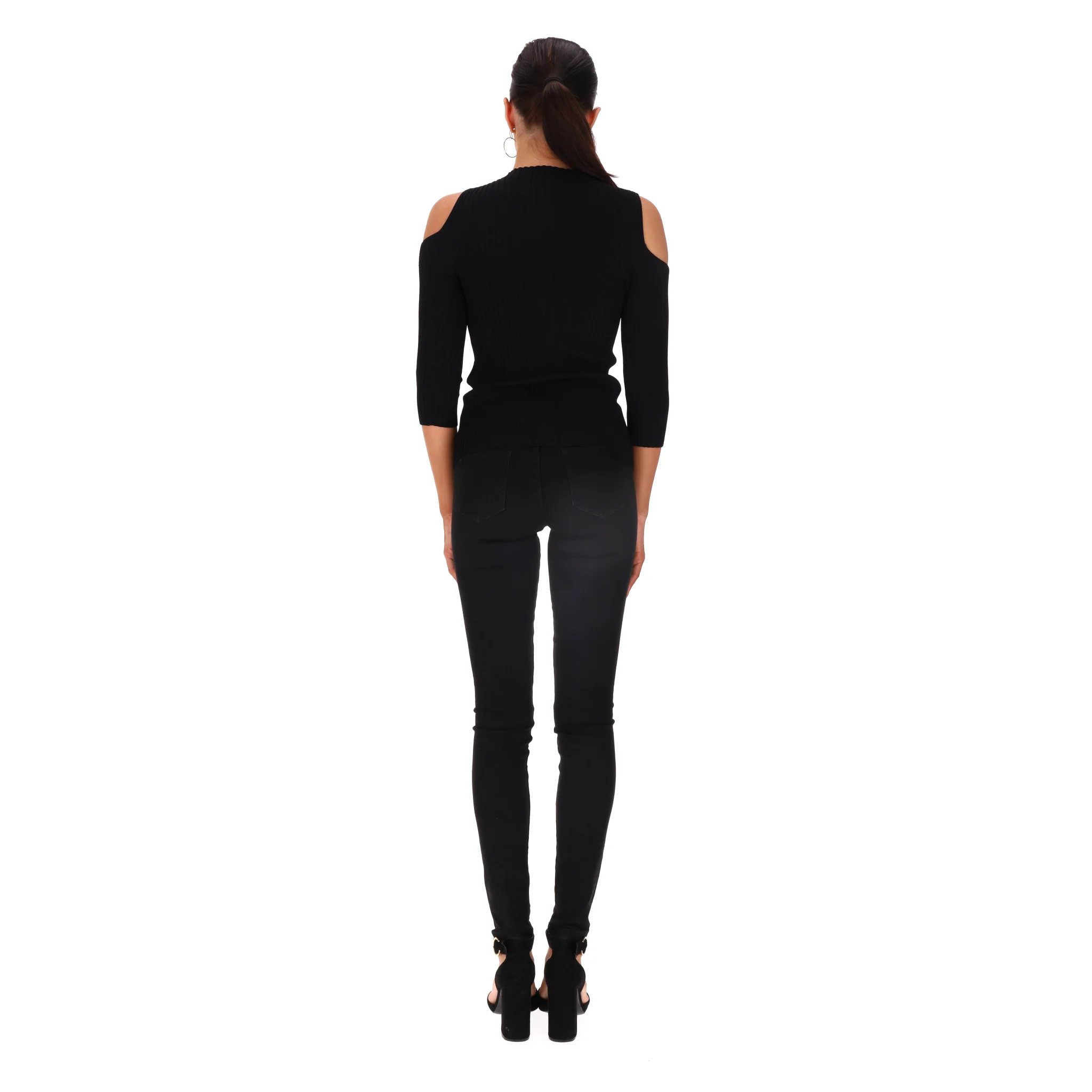 Maje Knitted Cold-Shoulder Top. Size 1 - Image 4