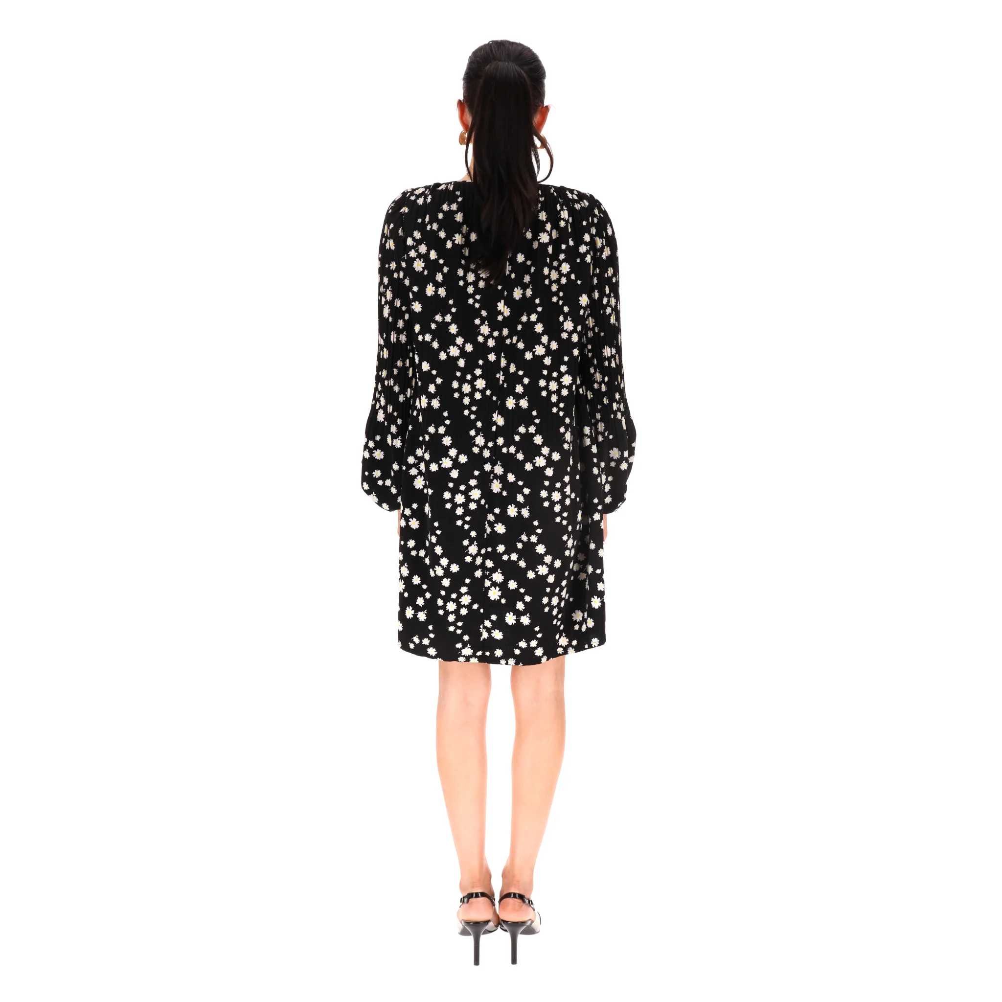 Maje Daisy Print Pleated Dress. Size 2 - Image 4