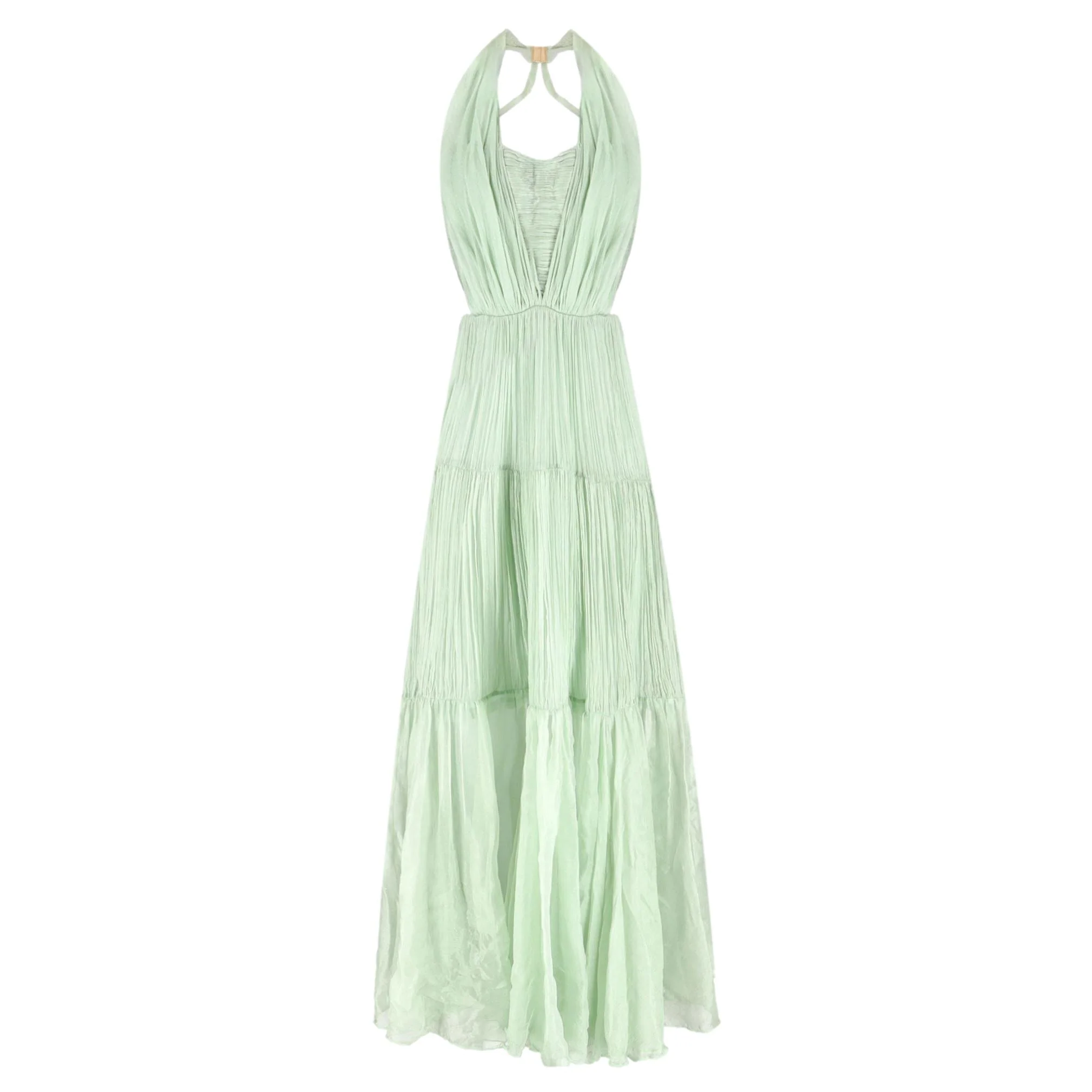 Maria Lucia Hohan Poppy Pleated Maxi Dress. Size 38FR