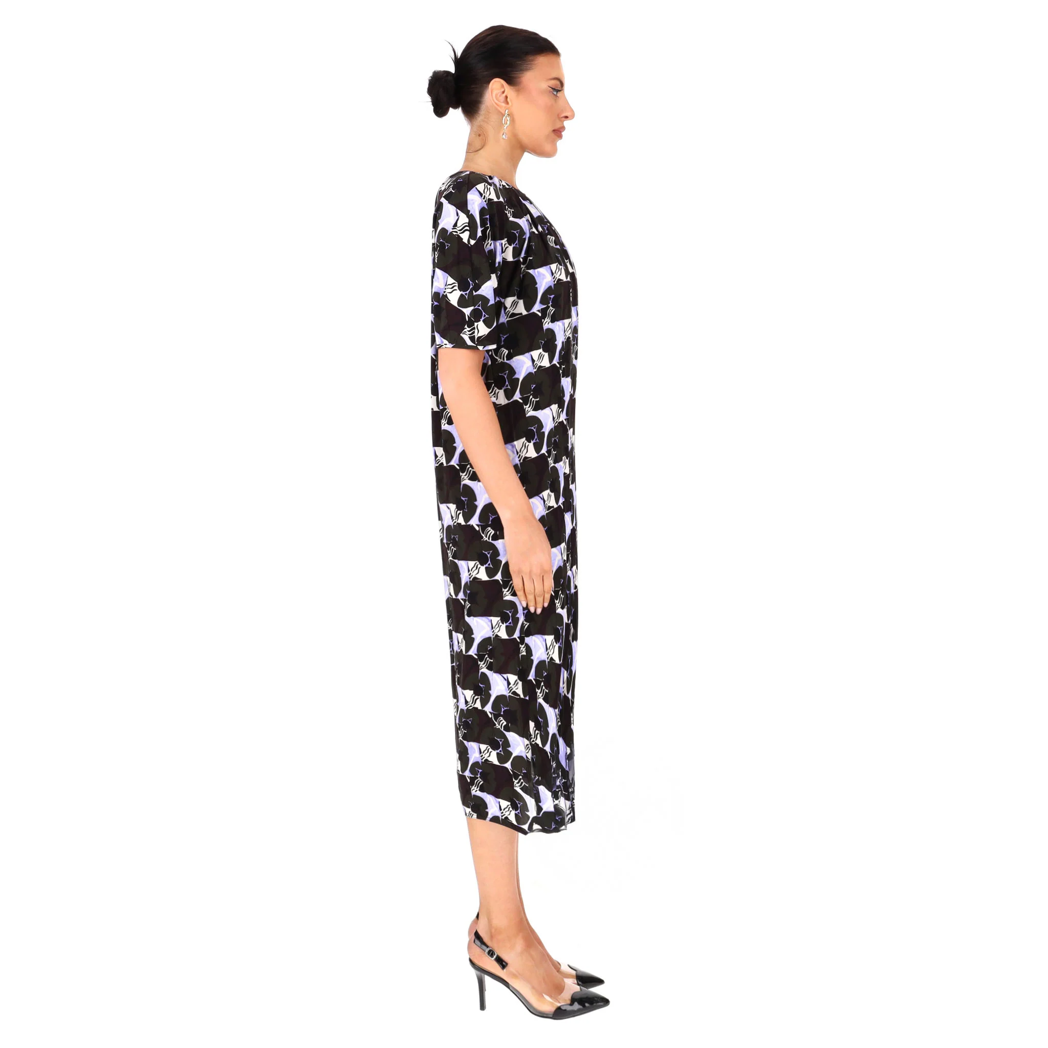 Marni Abstract Floral Print Midi Dress. Size 38IT - Image 3
