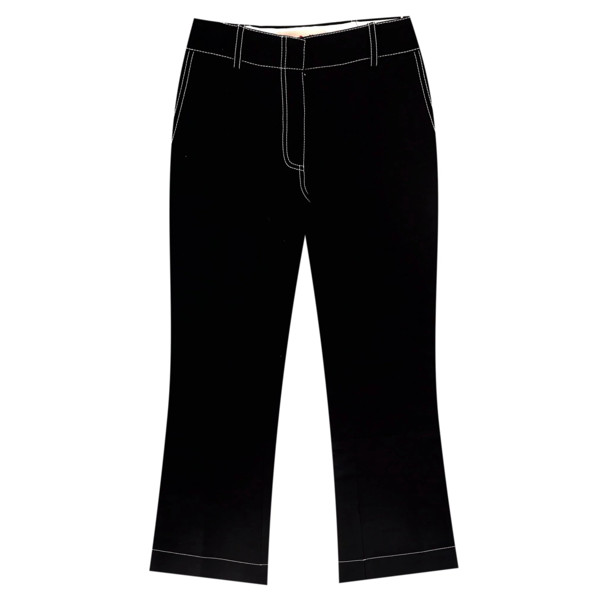 Marni Contrast-Stitching Cropped Flared Trousers. Size 40IT