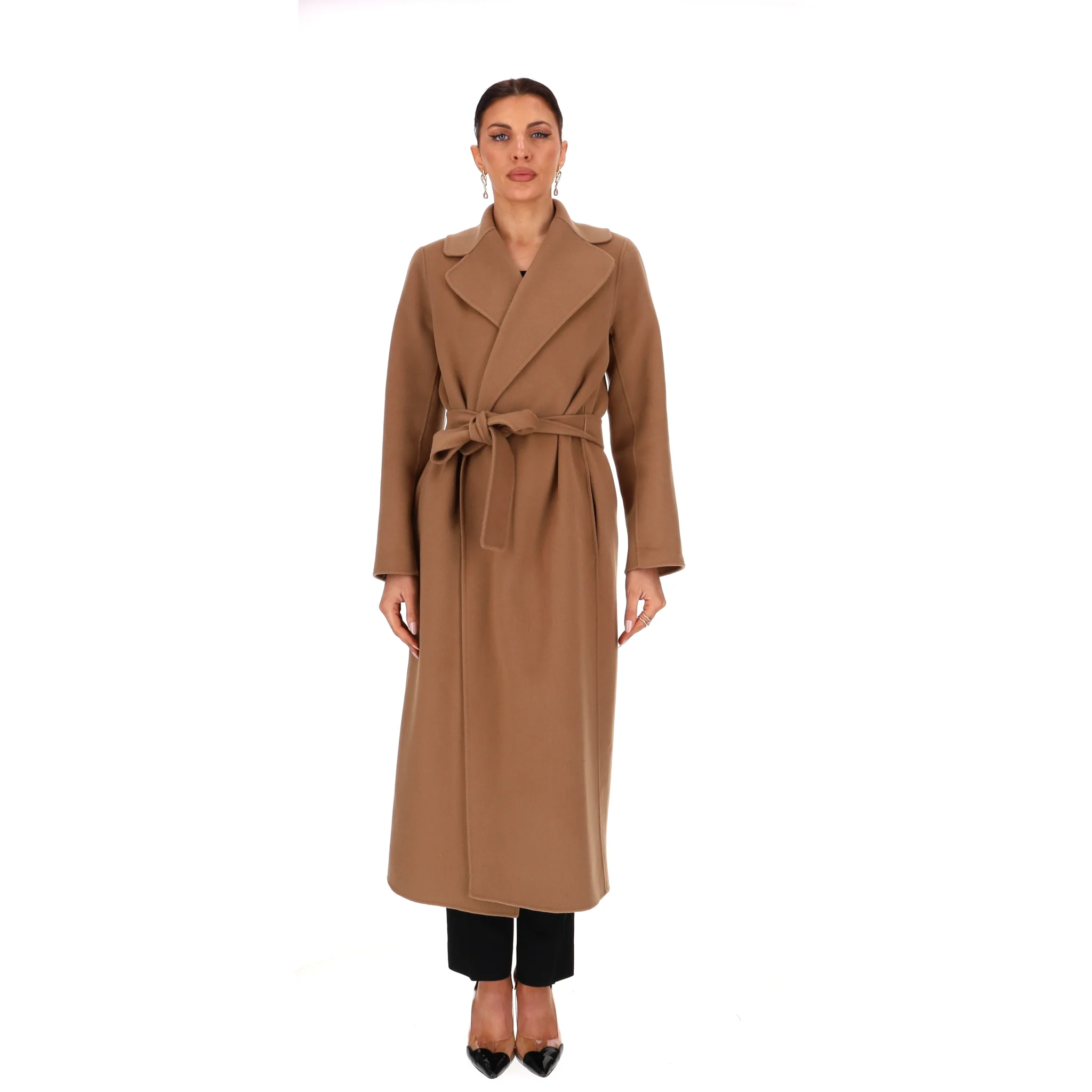 Max Mara Virgin Wool Wrap Coat. Size M - Image 2