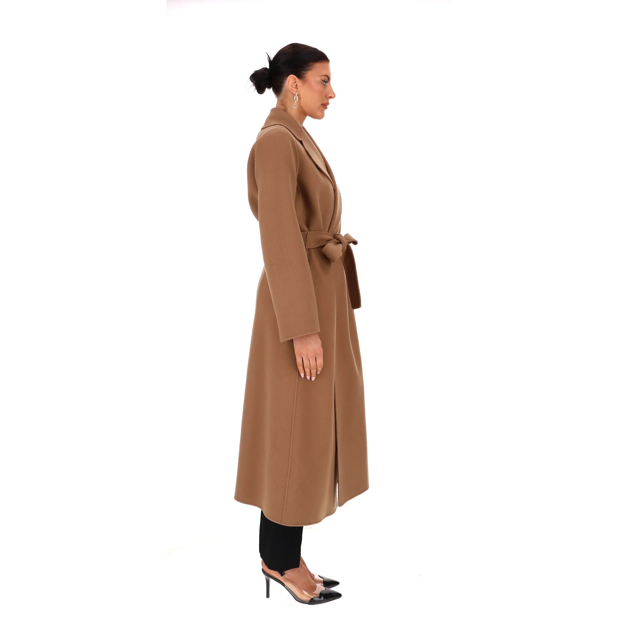 Max Mara Virgin Wool Wrap Coat. Size M - Image 3