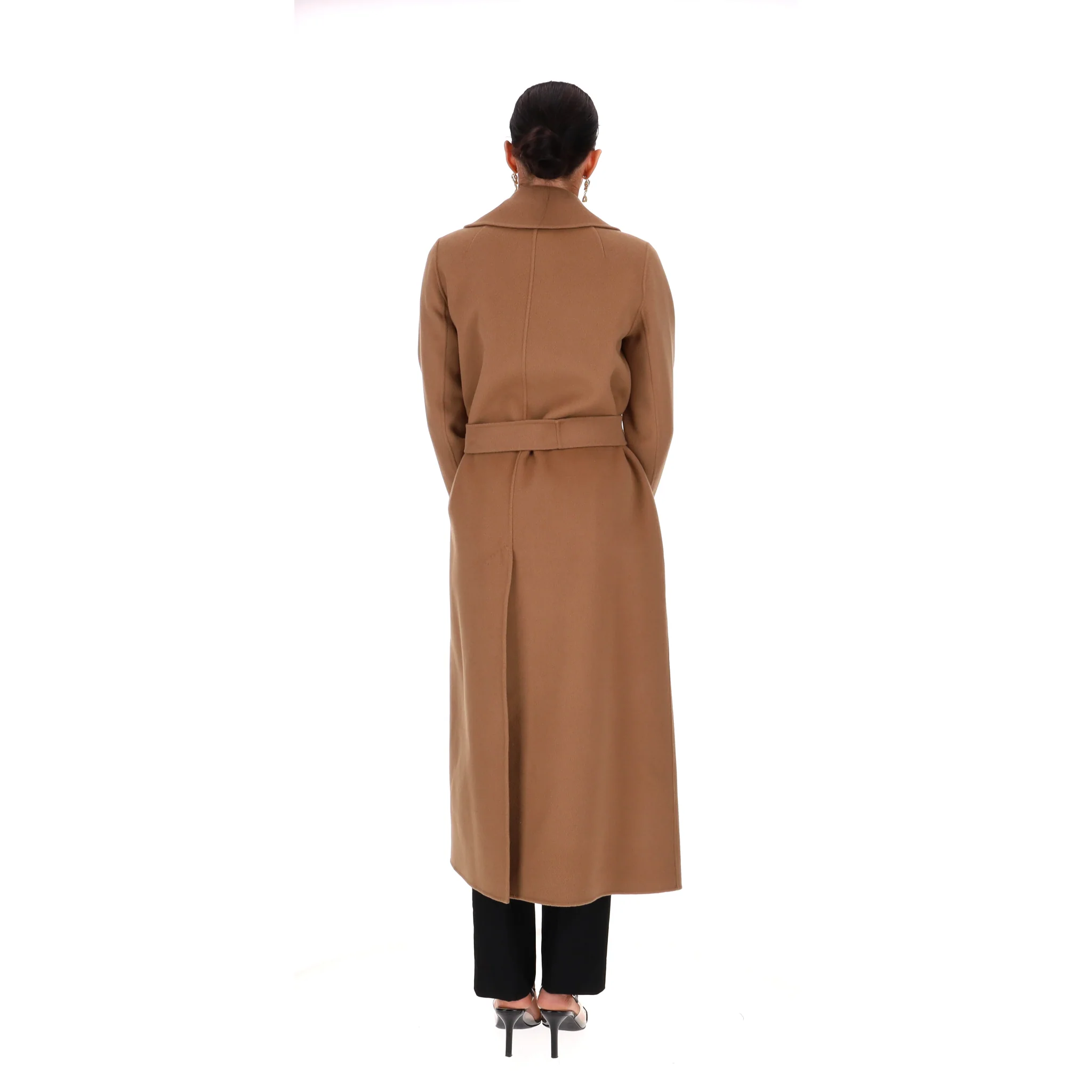 Max Mara Virgin Wool Wrap Coat. Size M - Image 4
