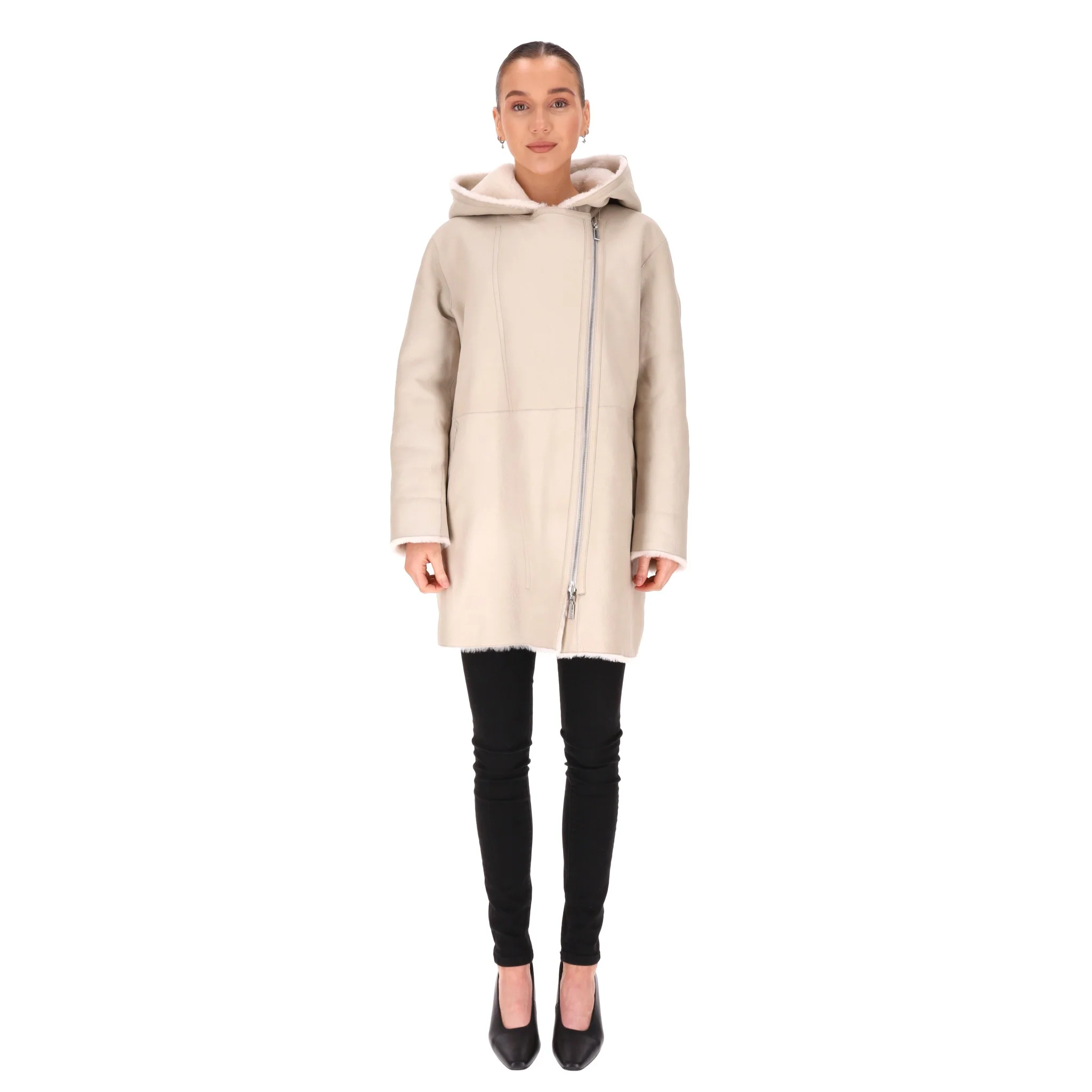 Max & Moi Reversible Merino Shearling Coat. Size 36FR - Image 3