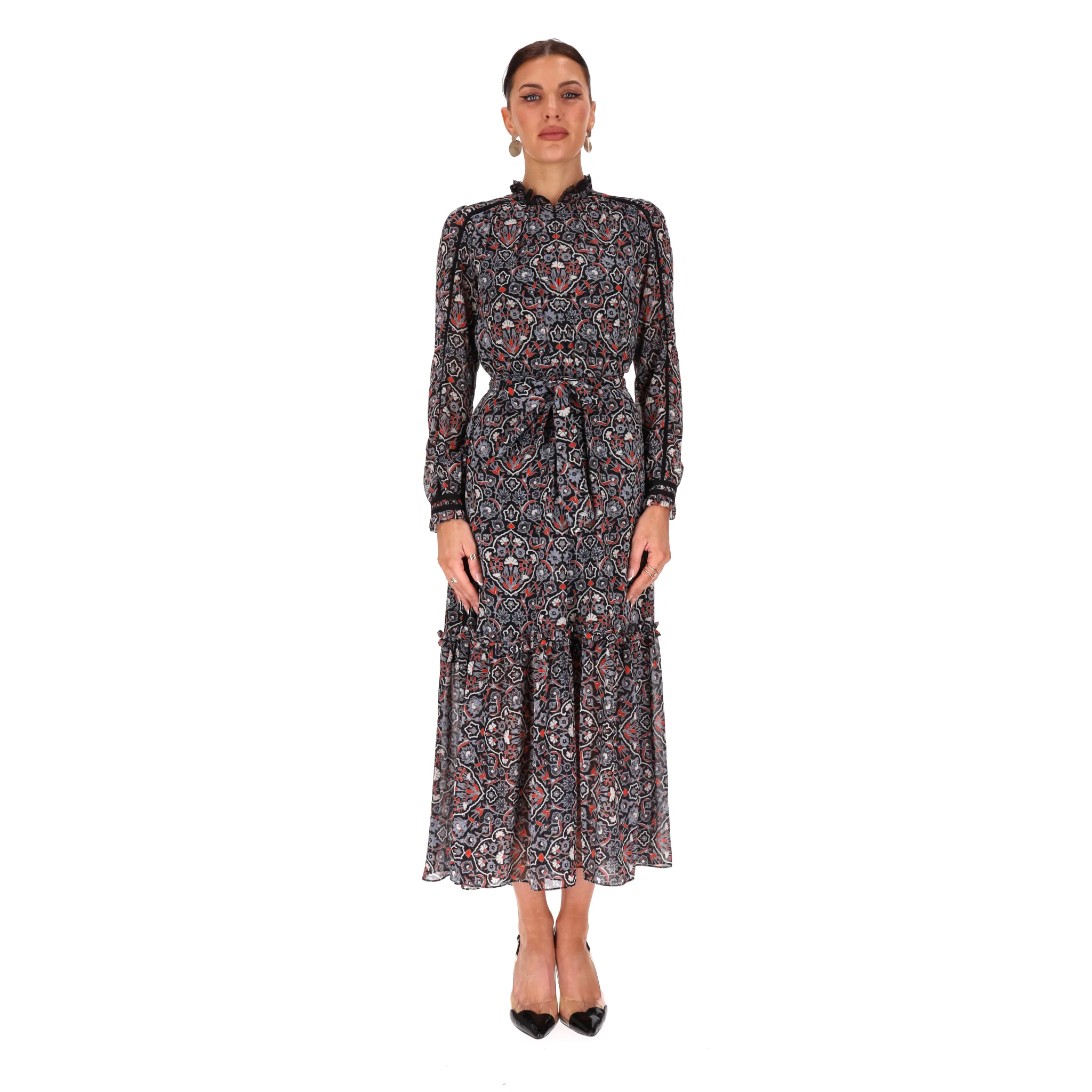 ME+EM Floral Print Belted Maxi Dress. Size 8UK - Image 2