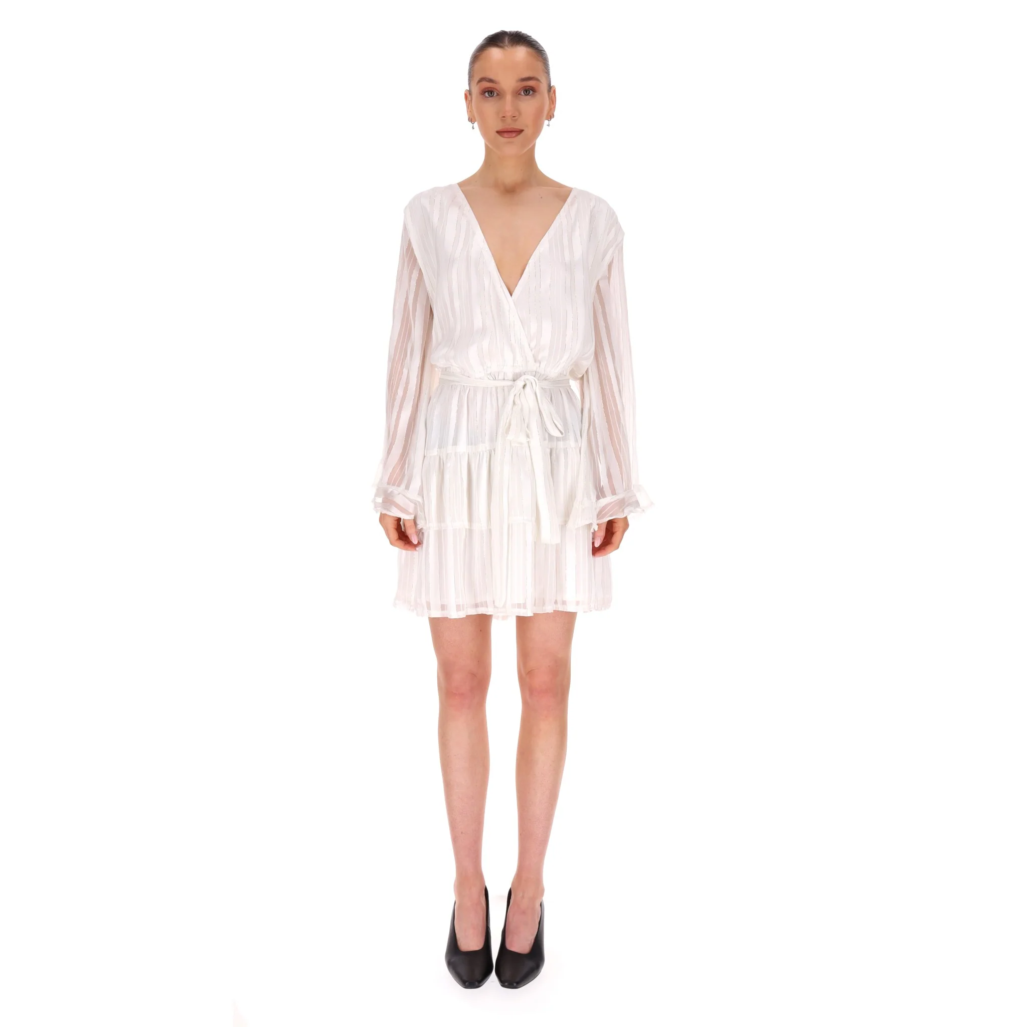 Melissa Odabash Wrap Tiered Mini Dress. Size 1 - Image 2