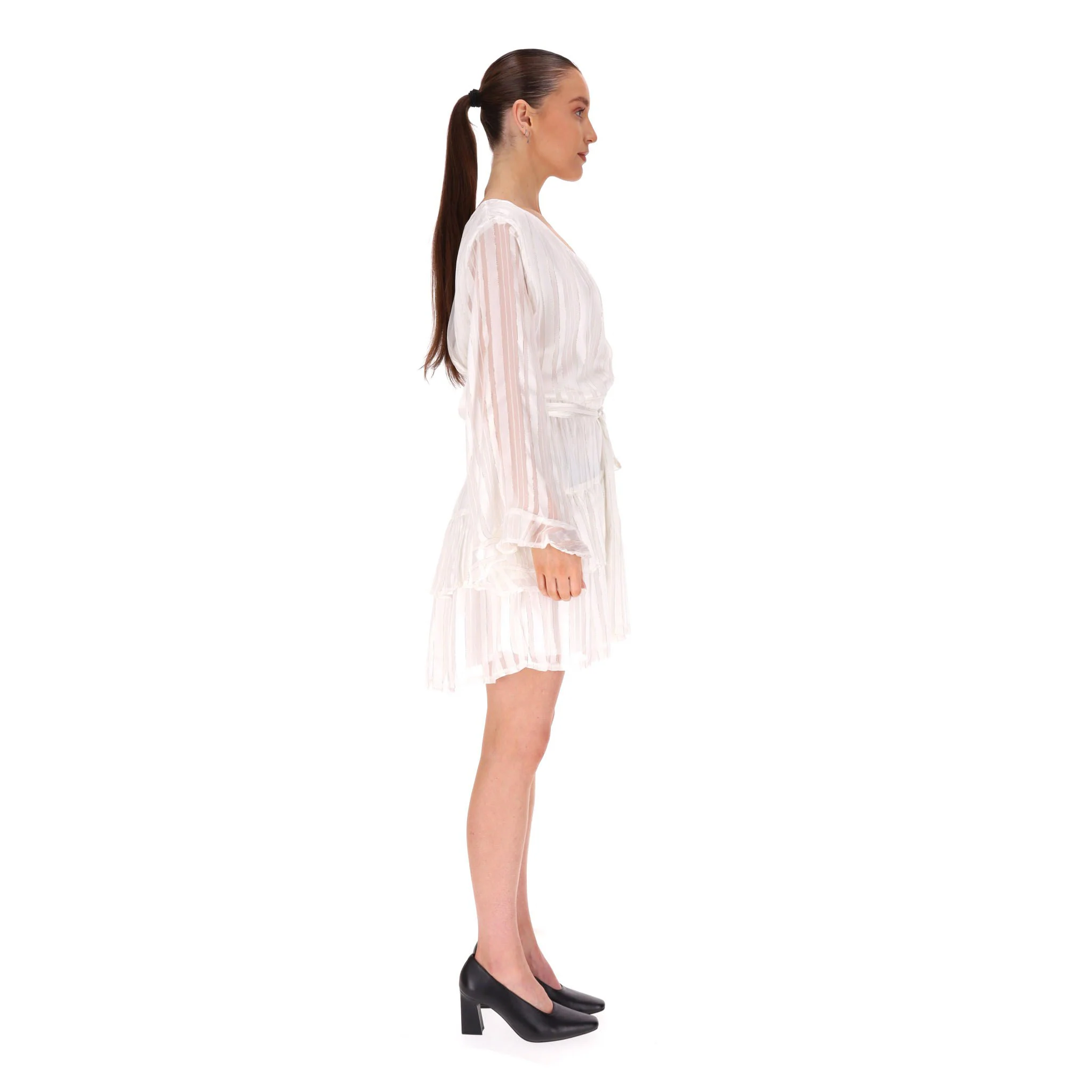 Melissa Odabash Wrap Tiered Mini Dress. Size 1 - Image 3