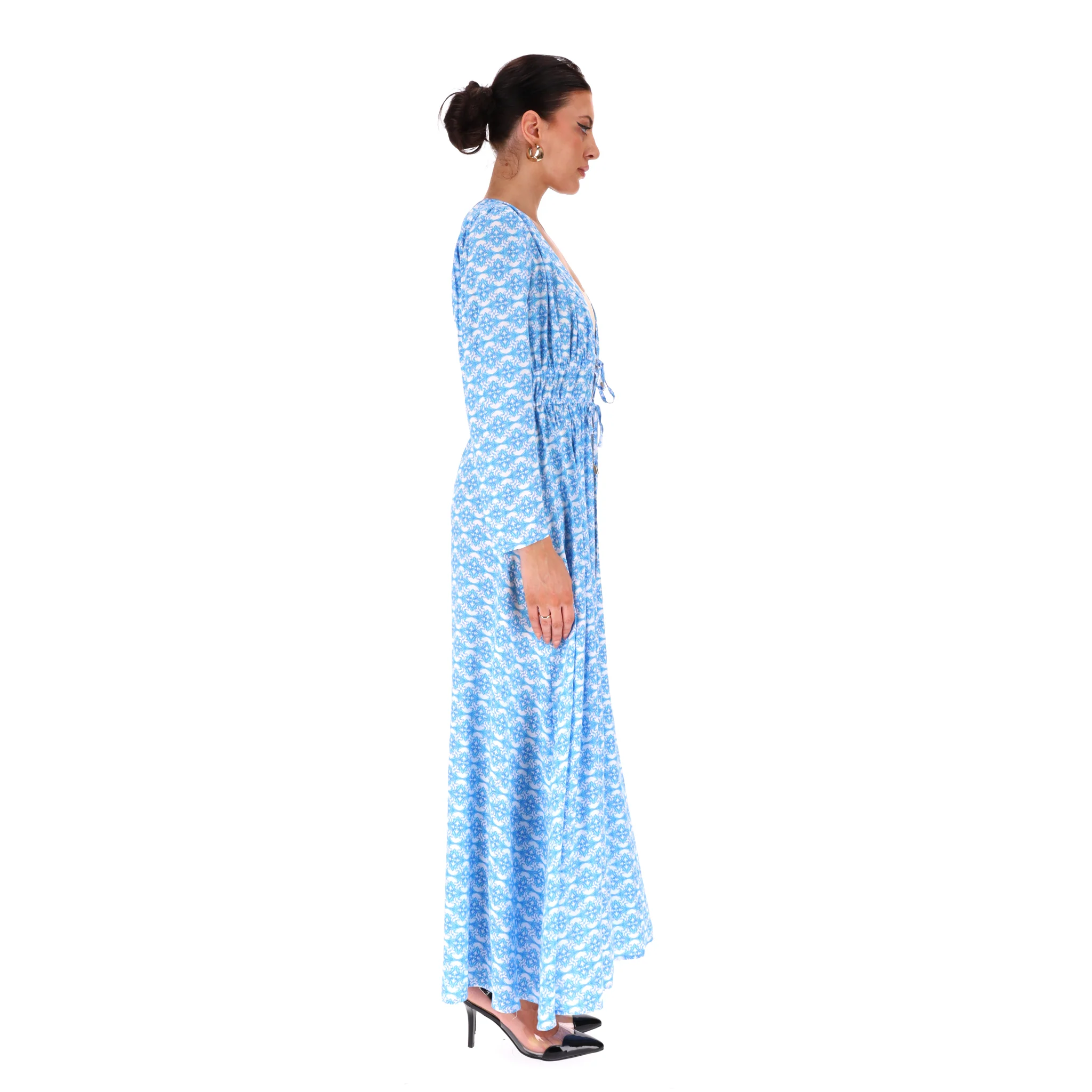 Mellisa Odabash Printed Kaftan Dress. Size XS - Image 3