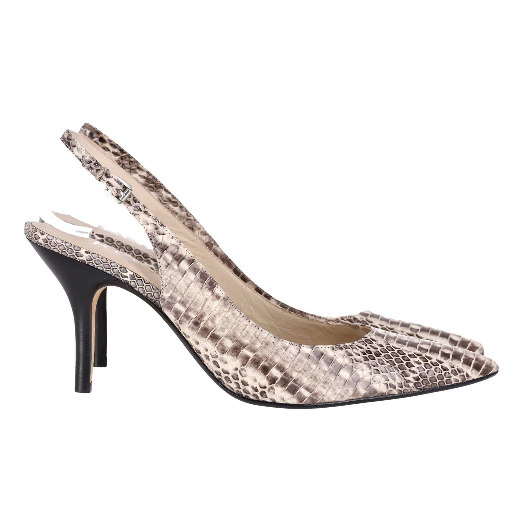 Michael Kors Snake-Embossed Leather Slingback Pumps. Size 40.5 - Image 3