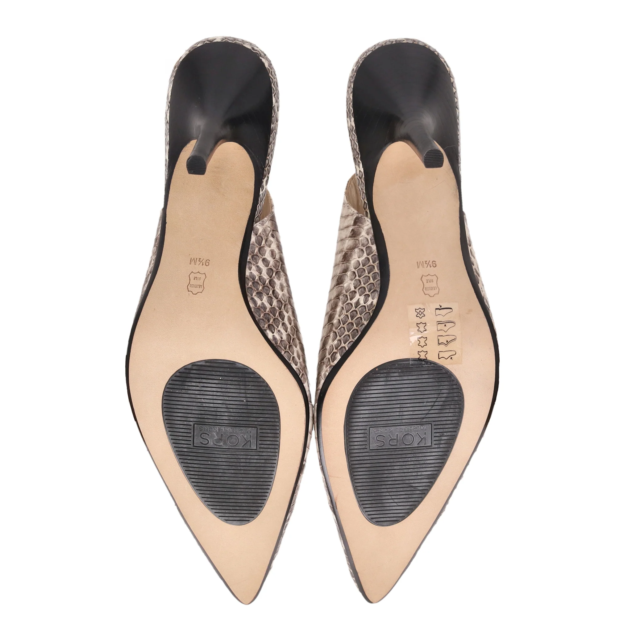 Michael Kors Snake-Embossed Leather Slingback Pumps. Size 40.5 - Image 5