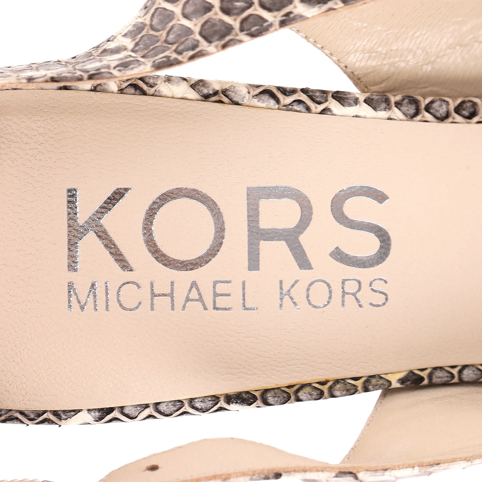 Michael Kors Snake-Embossed Leather Slingback Pumps. Size 40.5 - Image 7