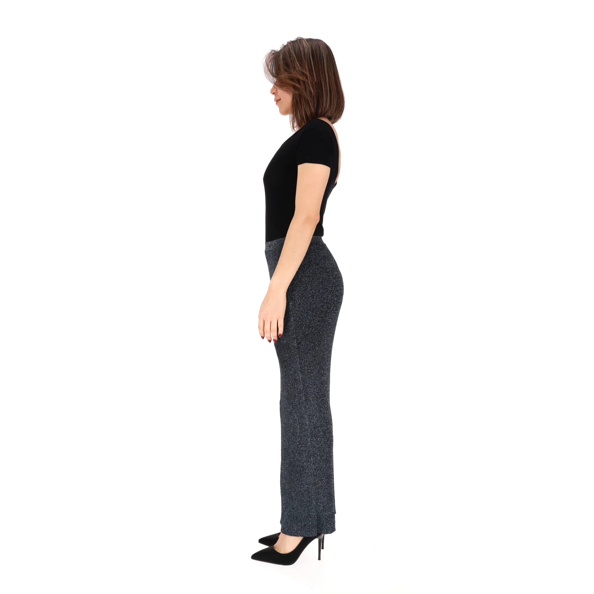 Missoni Metallic Ribbed-Knit Skirt With A Side Slit. Size 38IT - Image 5