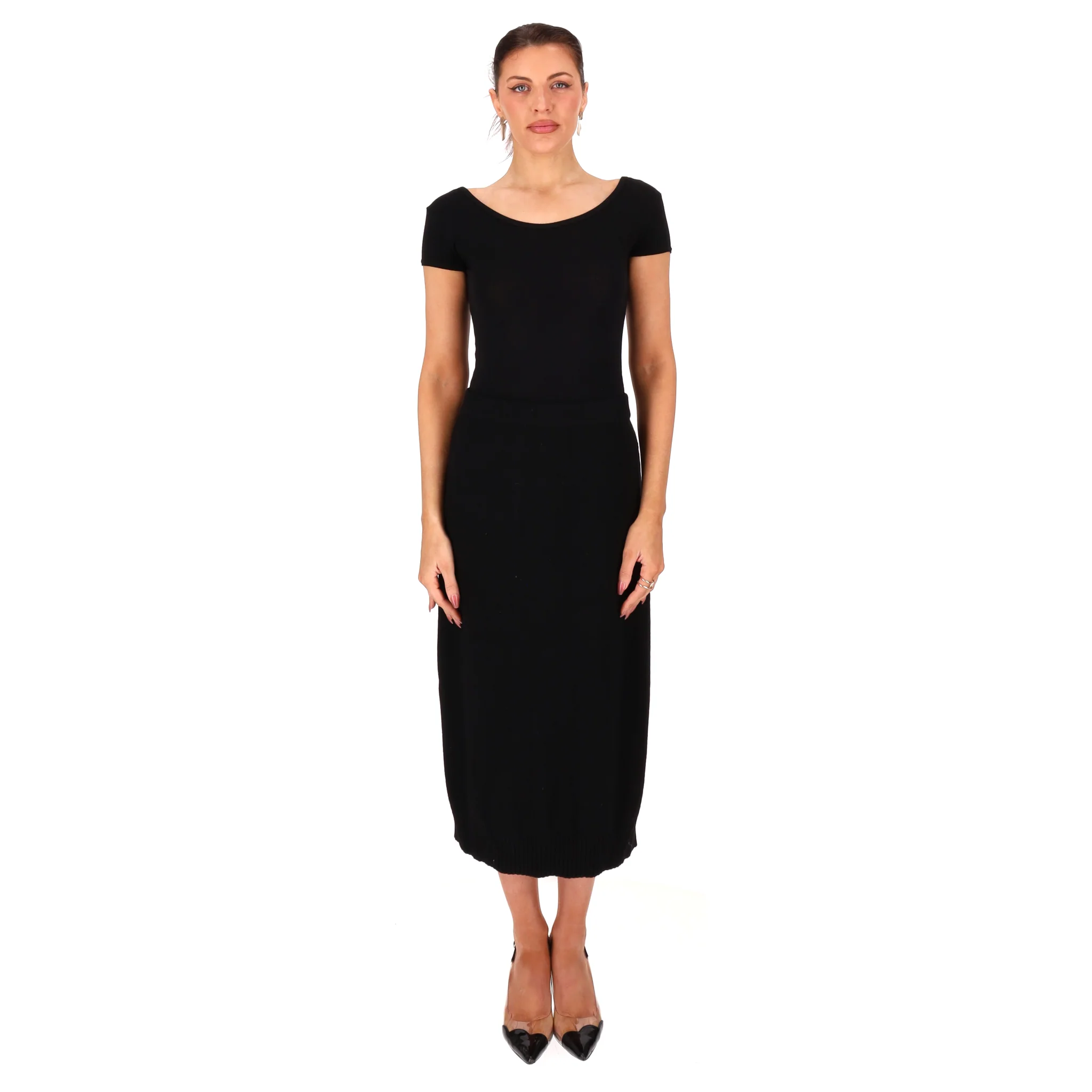 Moncler Cashmere & Wool Blend Midi Skirt. Size S - Image 2